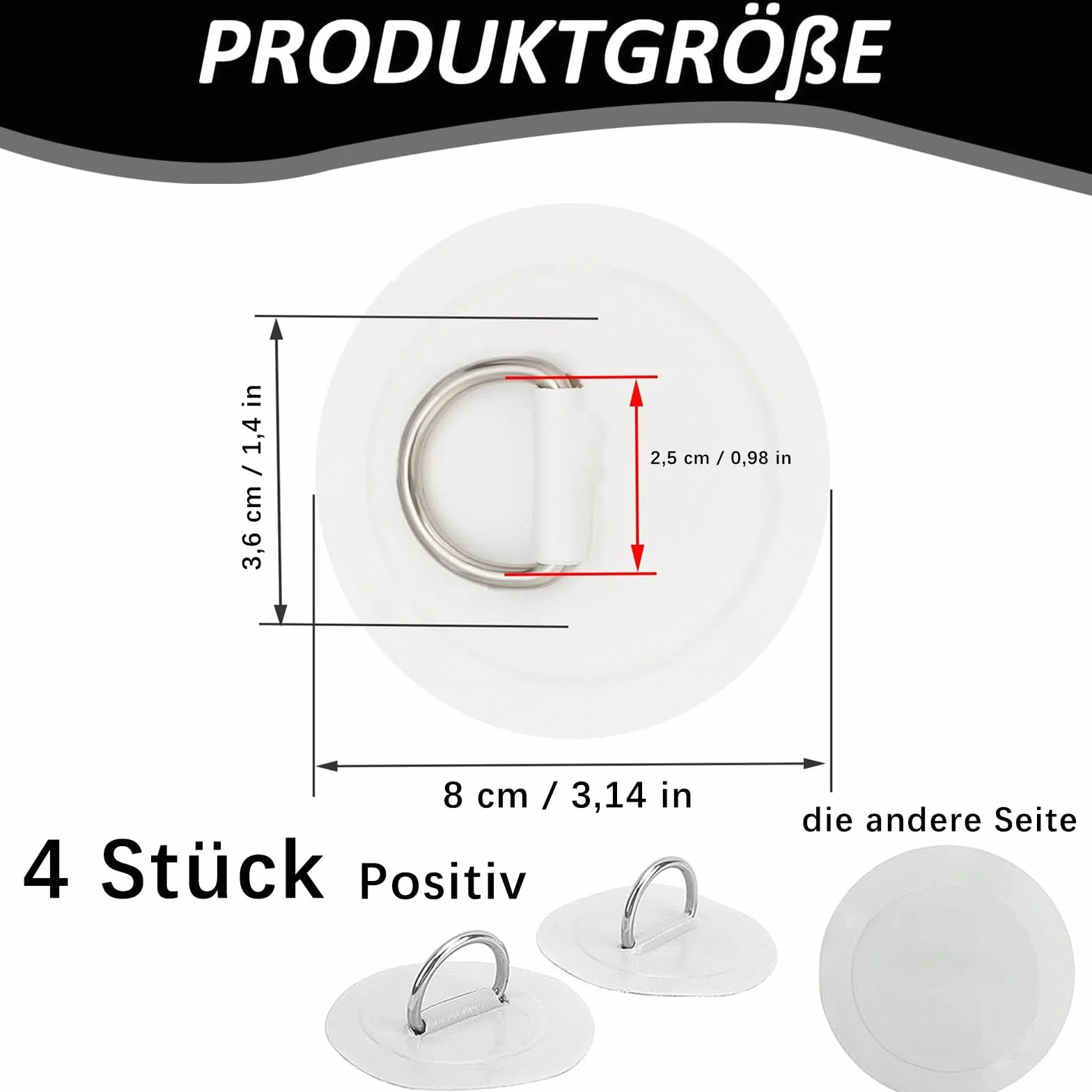 Pierścień D z stali nierdzewnej do pontonu, tratwy, deski SUP