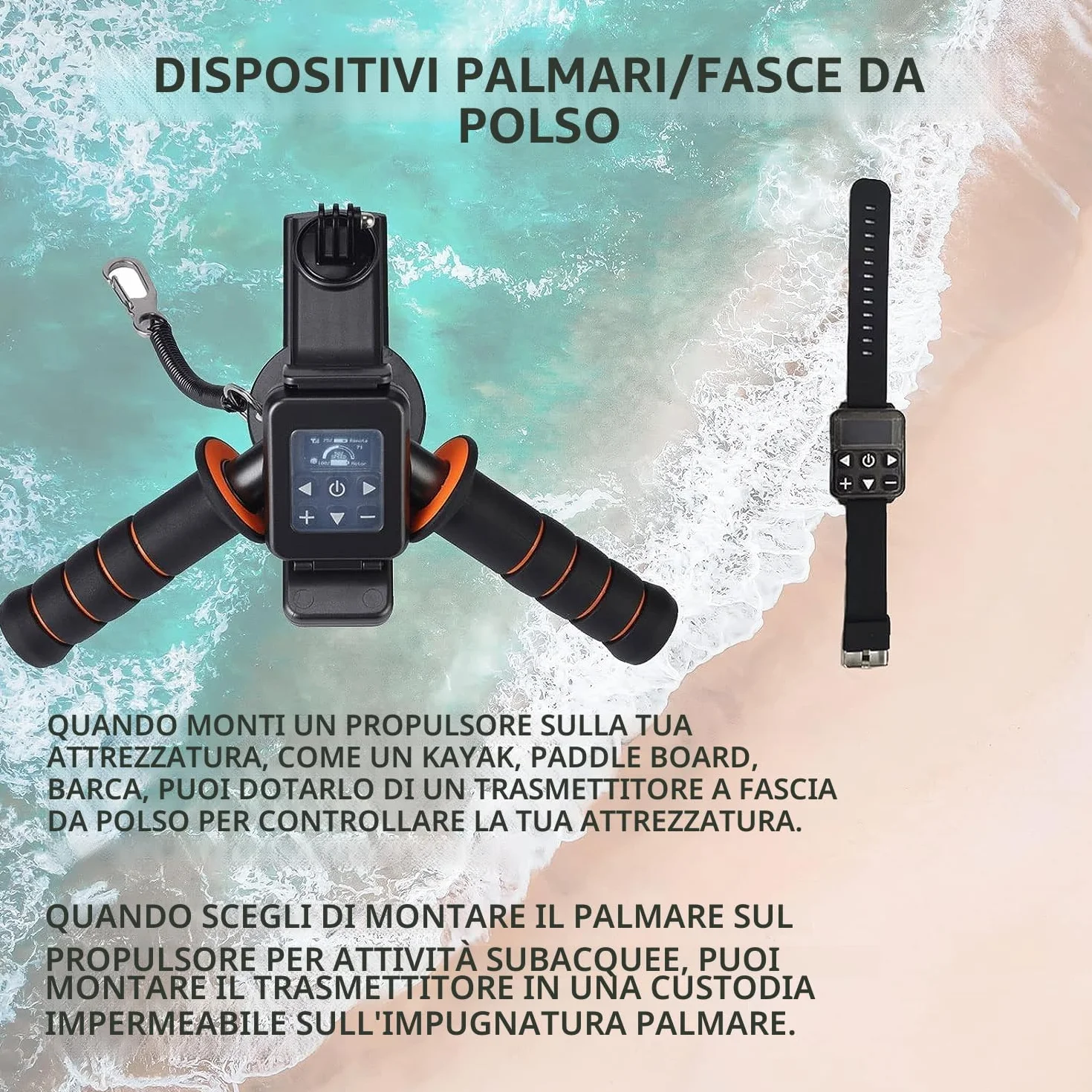 Camolech Motore SUP 500 W batteria 10000 mAh manico girevole 360° scooter subacqueo elettrico adulti