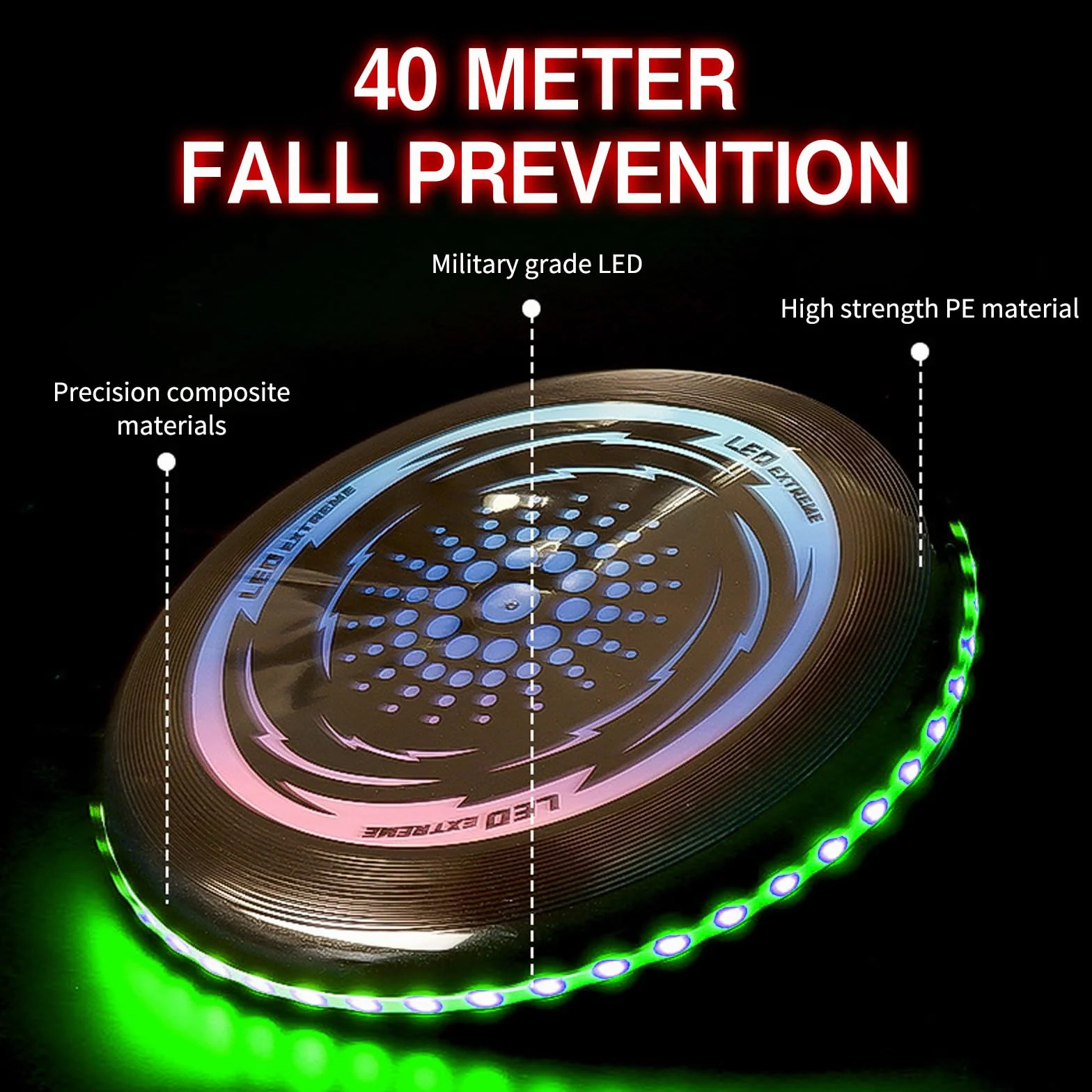 Frisbee LED Luminoso Disco Volante Morbido Tessuto 49 LED Funsport dla Dorosłych Dzieci Plaża