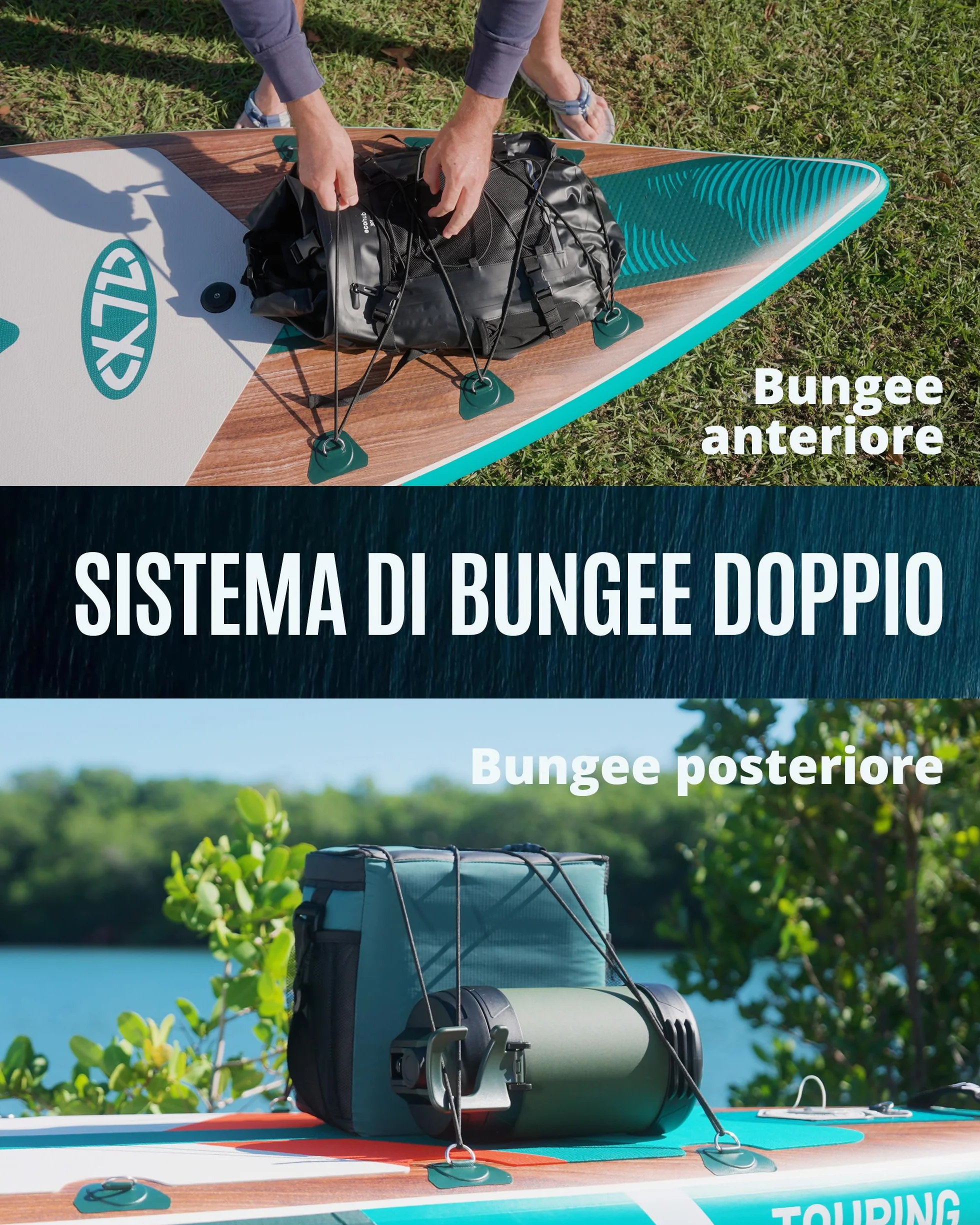 ZLX Sup Gonfiabile 350x83cm,SUP Touring Con Accessori Completi, Tavola SUP Max 230 Kg, Pinna Centrale Unica, Pad Deck Antiscivolo, Tavola SUP Gonfiabile Per Adulti, Principianti, Tutti I Livelli
