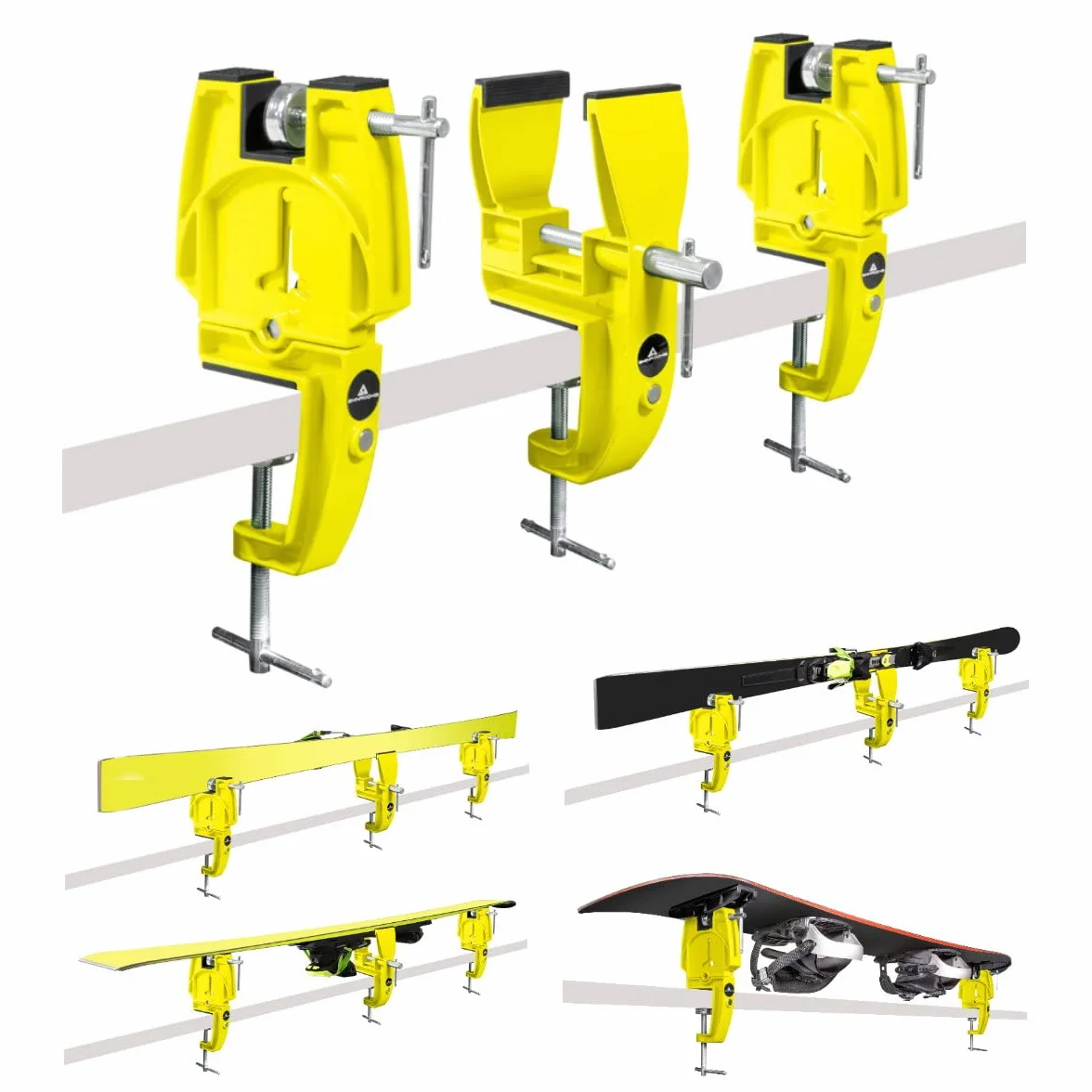 RaceWax SkinRocks Ski Vise Racing Pro Plus World Cup - Supporto per sci, colore: Giallo