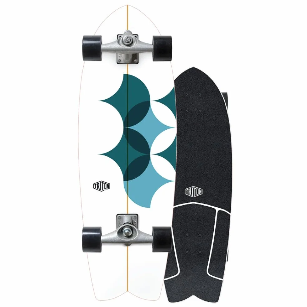 Carver Triton 29" Astral CX Wide Raw Complete Surfskate Nero/Bianco/Blu 7 Strati Acero