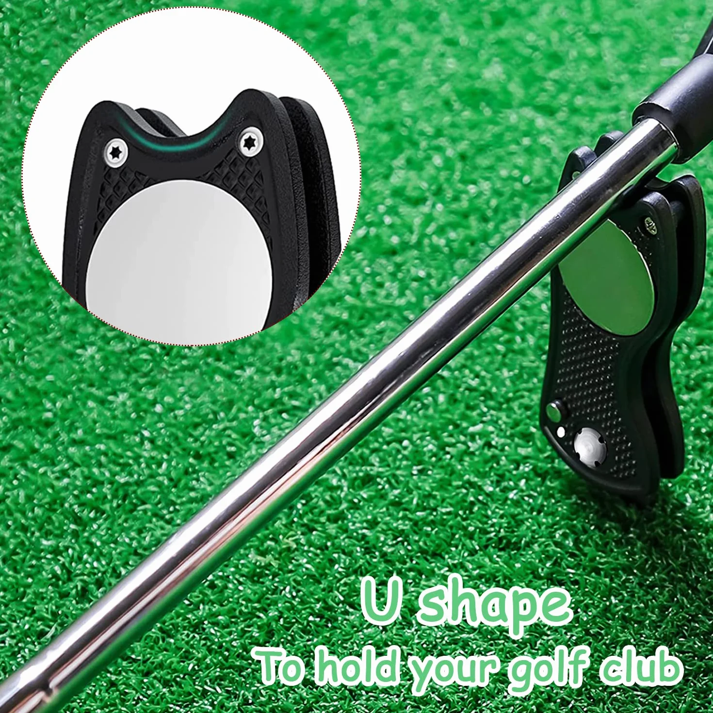 Forchetta da golf 2 pezzi in acciaio inox per riparazione volante con marcatore a palloni