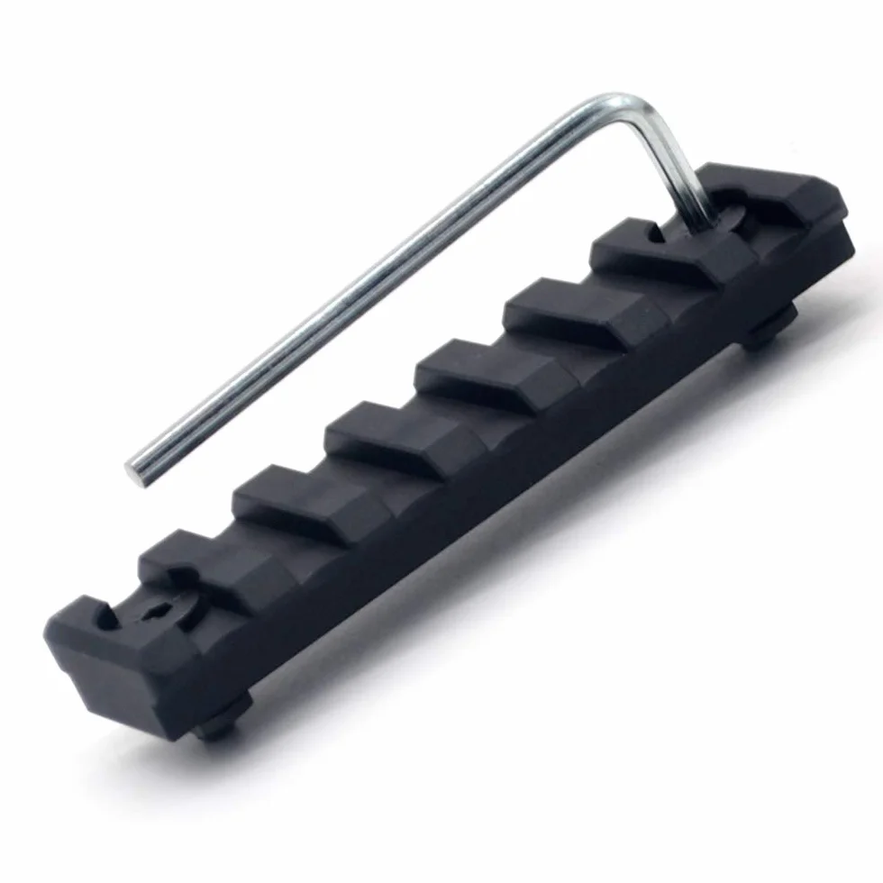 Trirock Universal 7 Slots Picatinny Rail Section KeyMod M-LOK Black