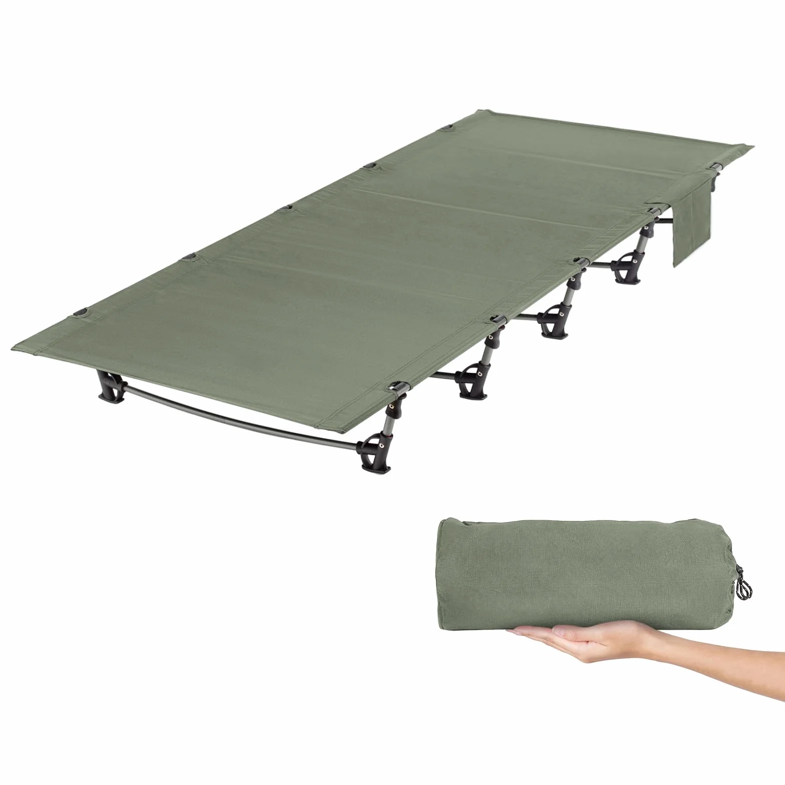 Leogreen Lettino da Campeggio Pieghevole 192x70x17cm Carico Massimo 150 kg Portatile