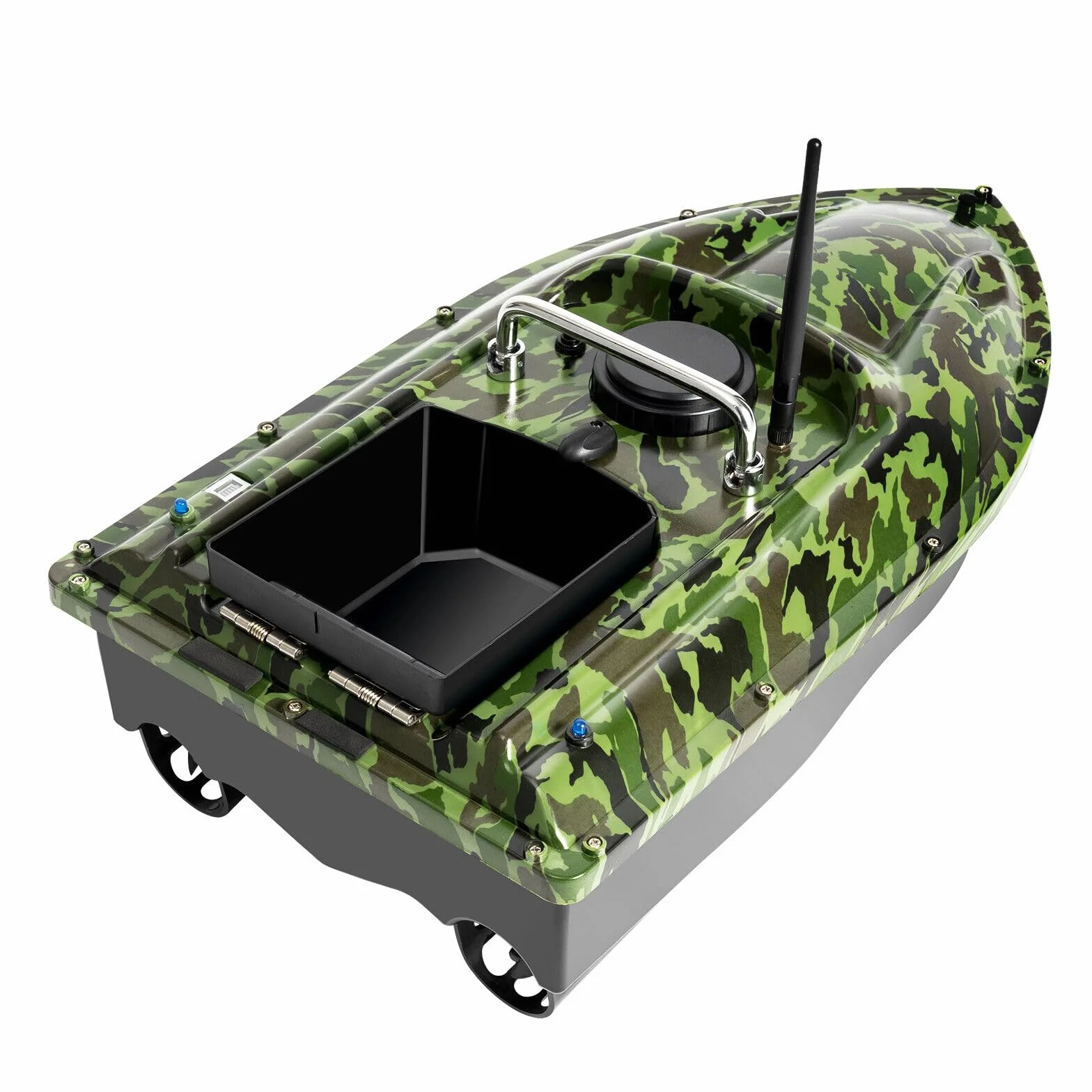 Barca telecomandata Avviatore Pesca Carpa Esca senza Fili Pesca Barca di Ammorza 500 M Doppio Motori Crociera Automatica Doppio Motore, Grande Capacità 1.5 KG, Camouflage