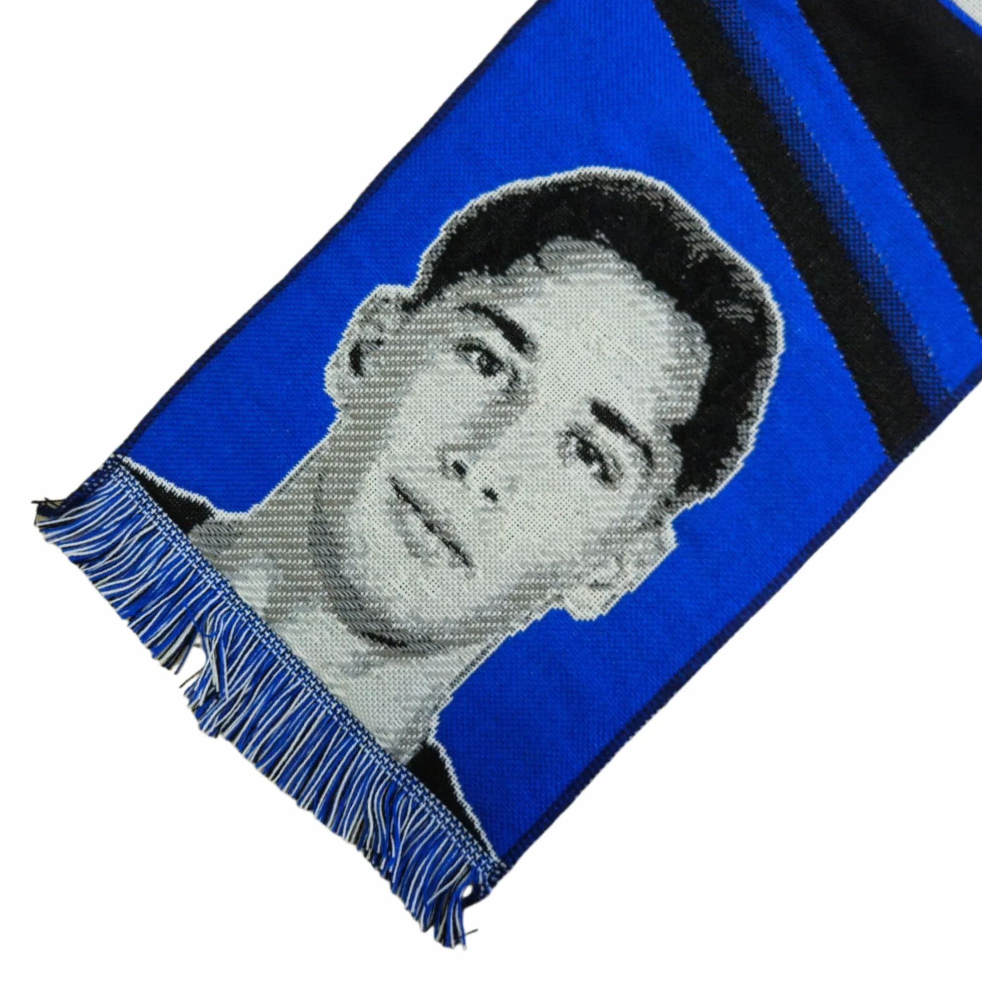 Sciarpa Jacquard Pio Esposito 100% Acrilico 135x22cm Nero Blu Bianco