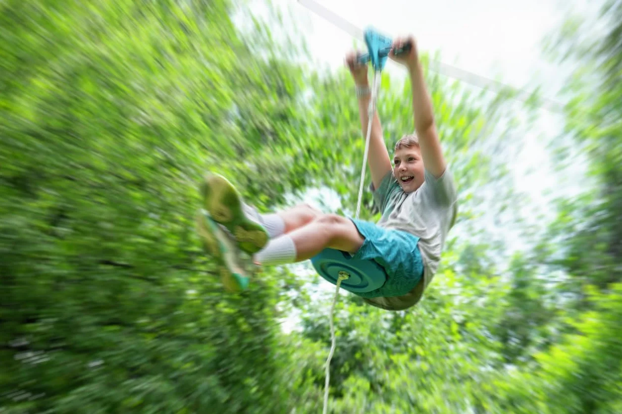 Treline Zipline 30m Montaggio Rapido Carrucola di Sicurezza Kit Installazione Rapida