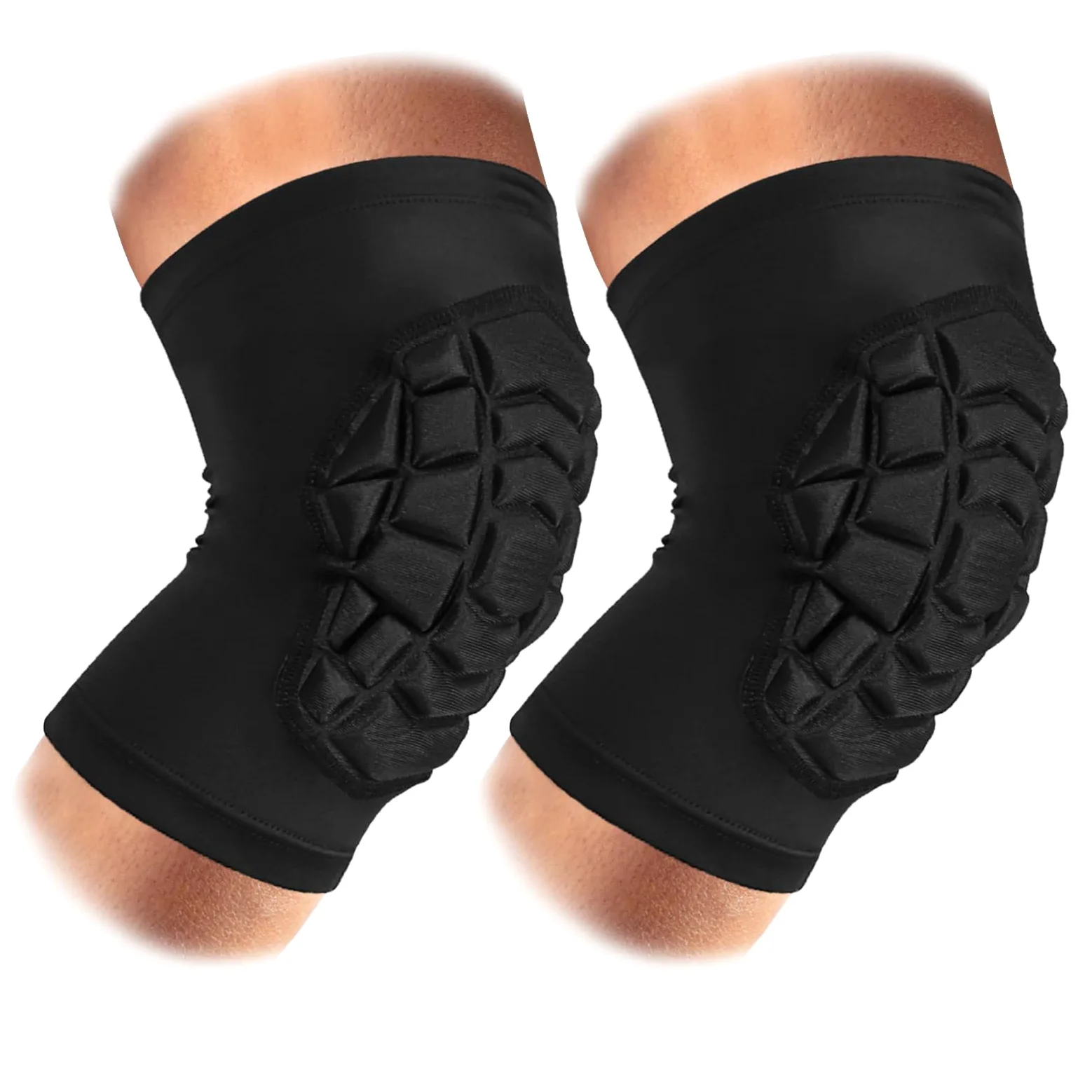 Ginocchiere a compressione per tutti gli sport, equipaggiamento di protezione da wrestling, taglie per giovani e adulti, 1 paio di ginocchiere (maniche corte, nero_XS_2 pezzi)