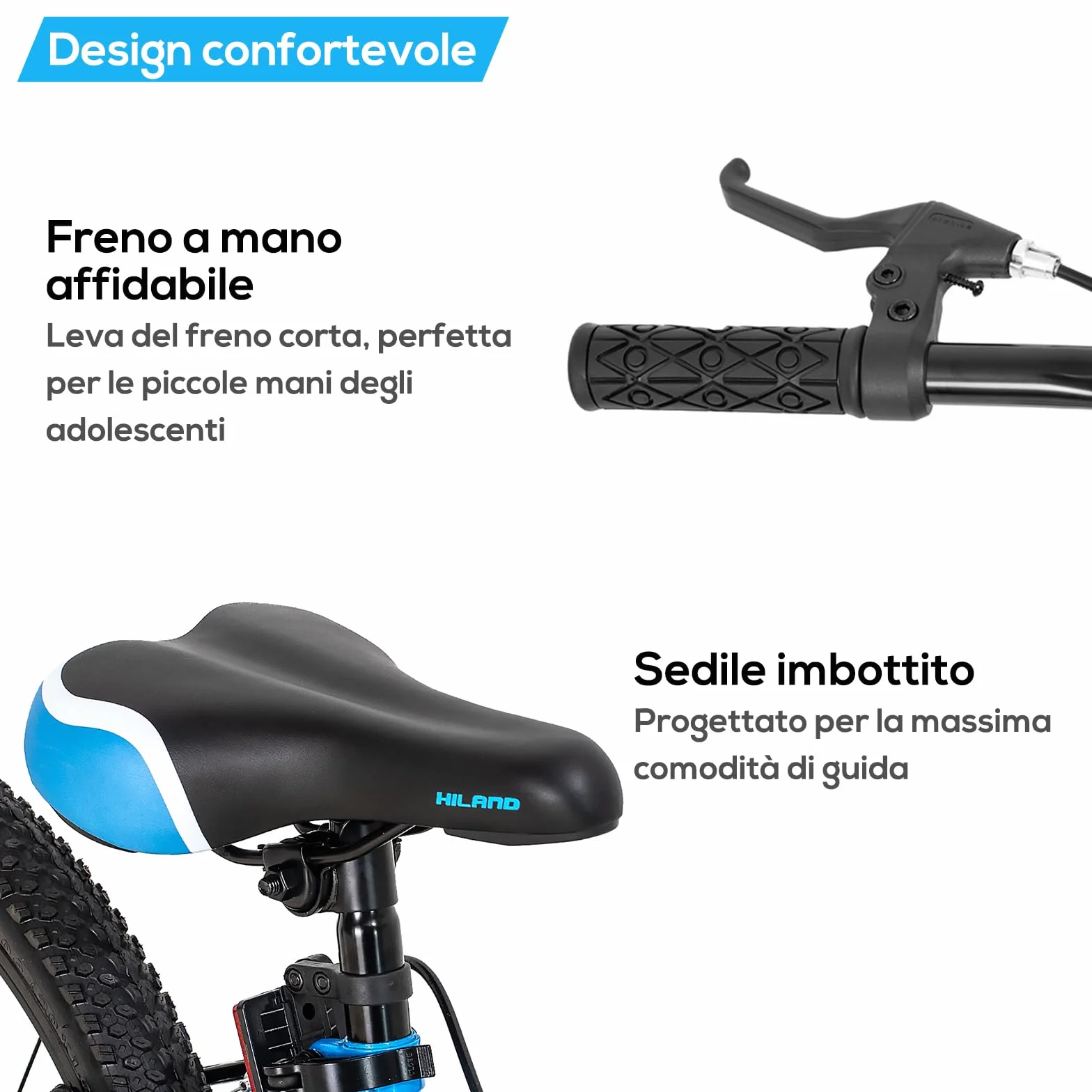 HILAND Mountain Bike 20 Pollici Bambini Ragazzi Ragazze Bicicletta Singola Velocità Doppi Freni a Mano Cavalletto