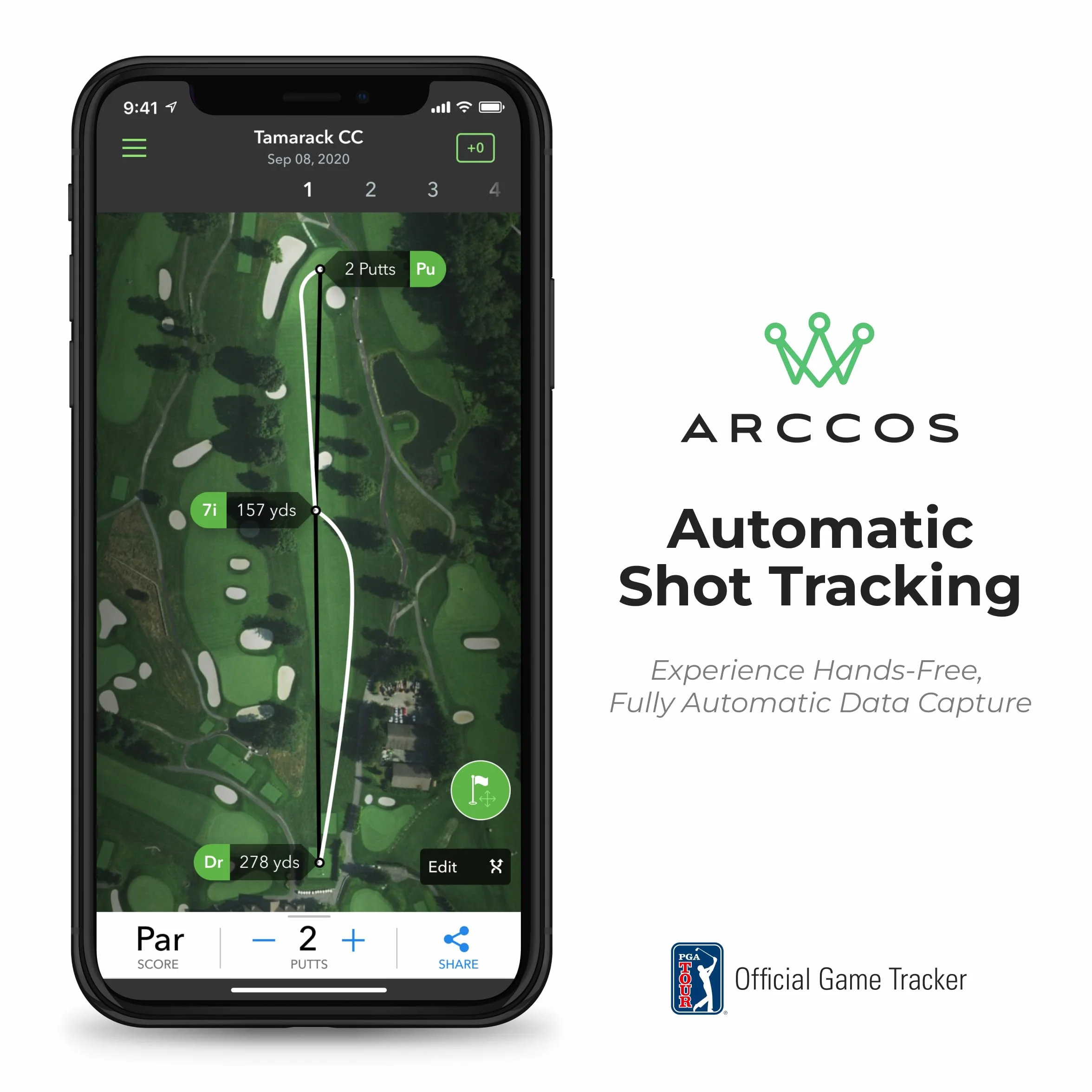 Arccos Golf Smart Sensors - System śledzenia golfa z dalmierzem GPS AI (80013)