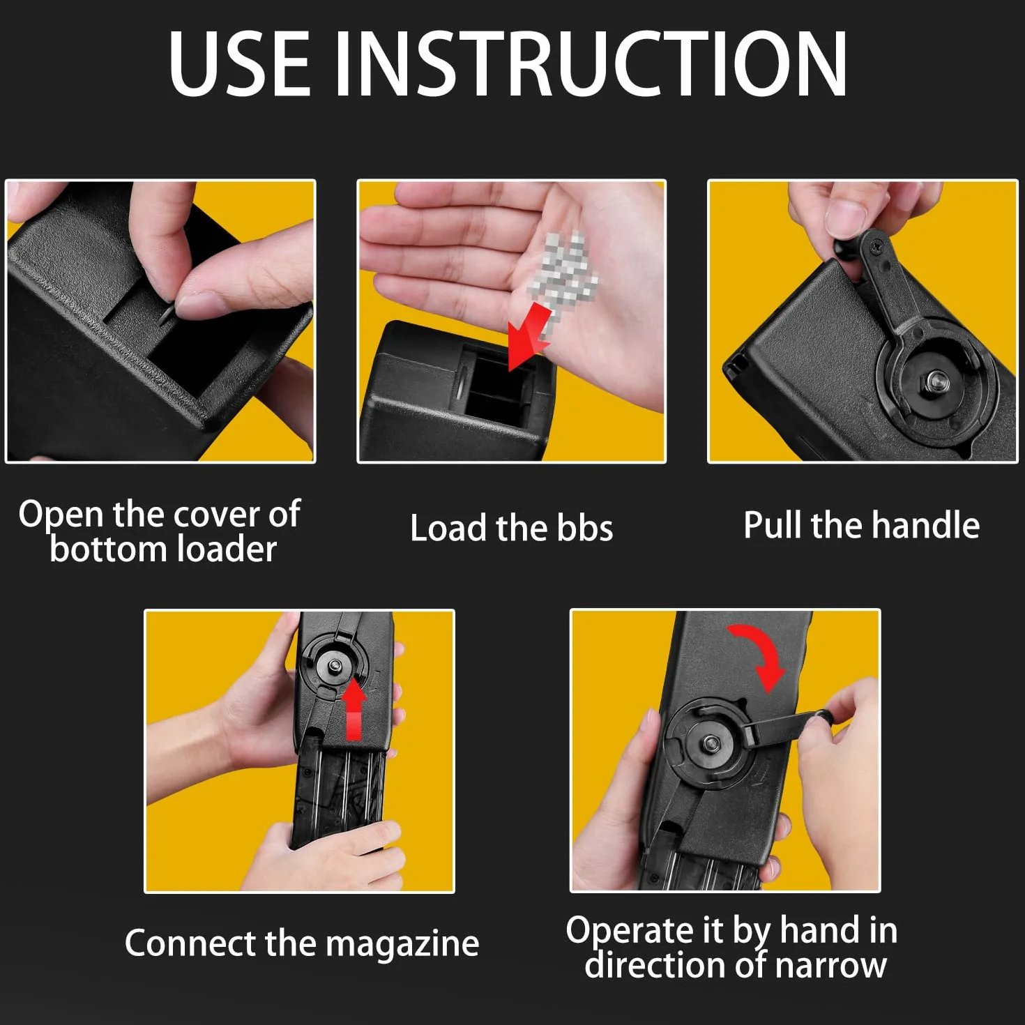 Airsoft Speed Loader 1000 Rounds M4 Quick Loader 6mm Tactical Magazine Pouch