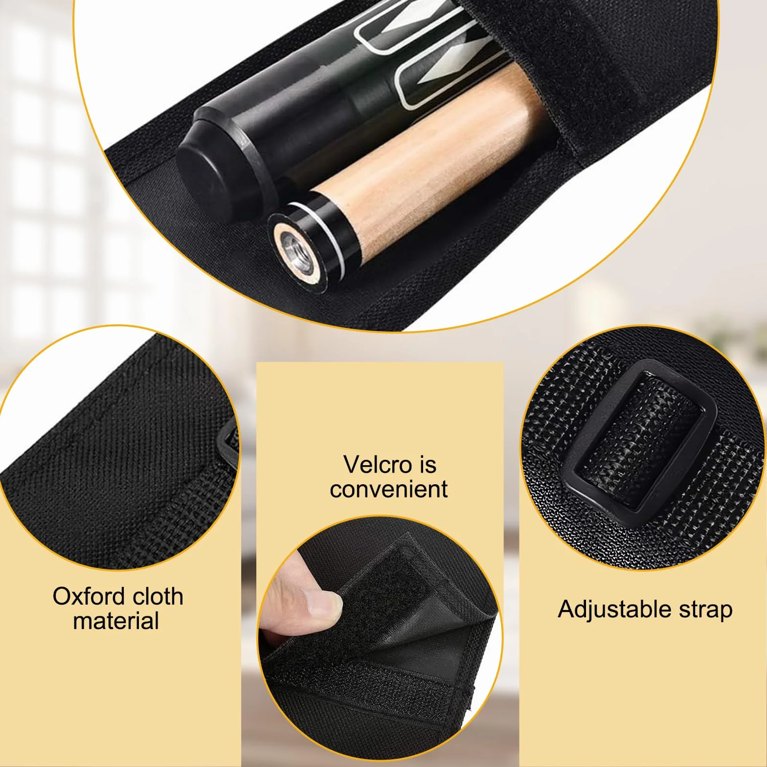 Borsa per Stecca da Biliardo Portatile, Custodia per 1/2 Stecca da Biliardo
