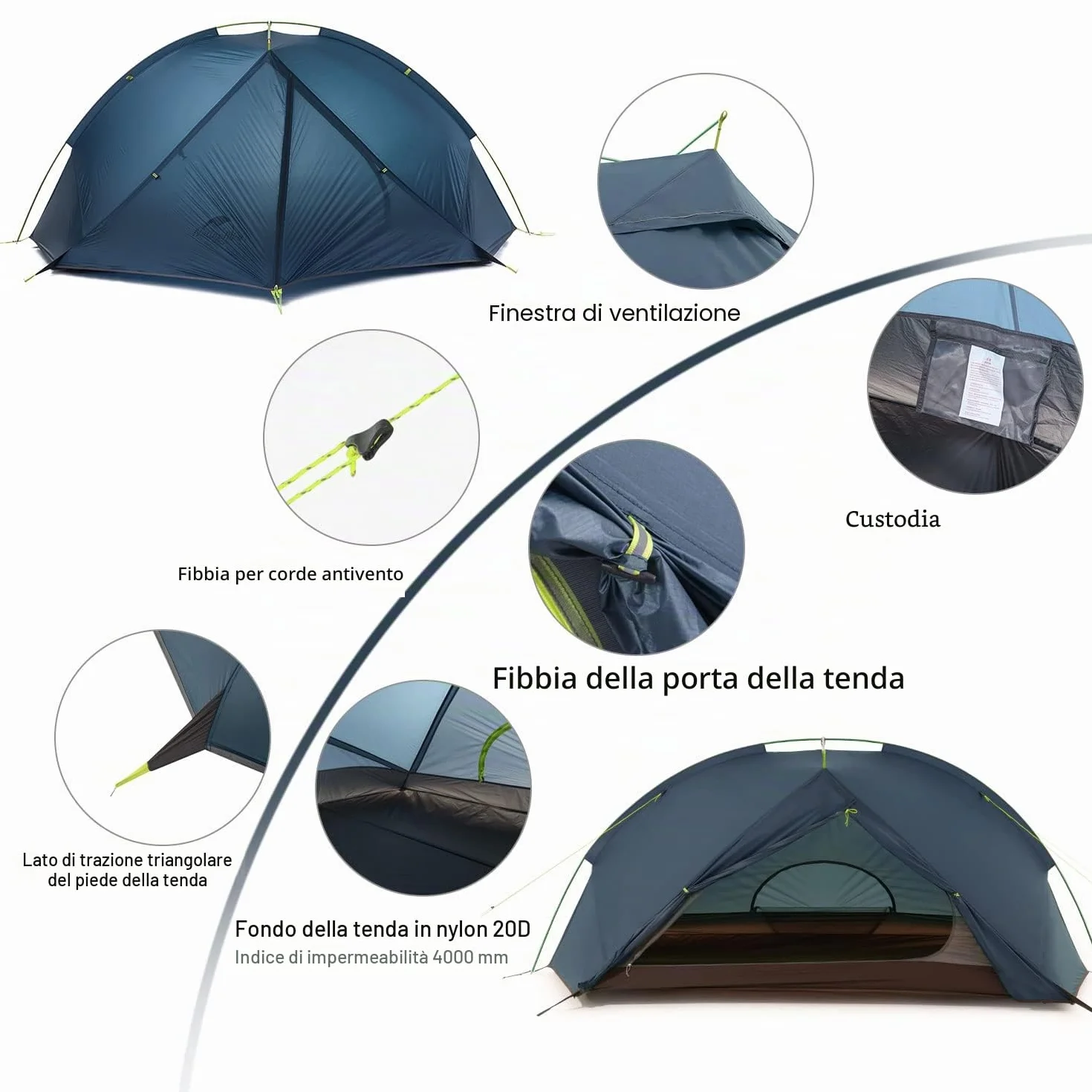 Naturehike Taga Tenda da Campeggio Ultra Leggera 1-2 Persona