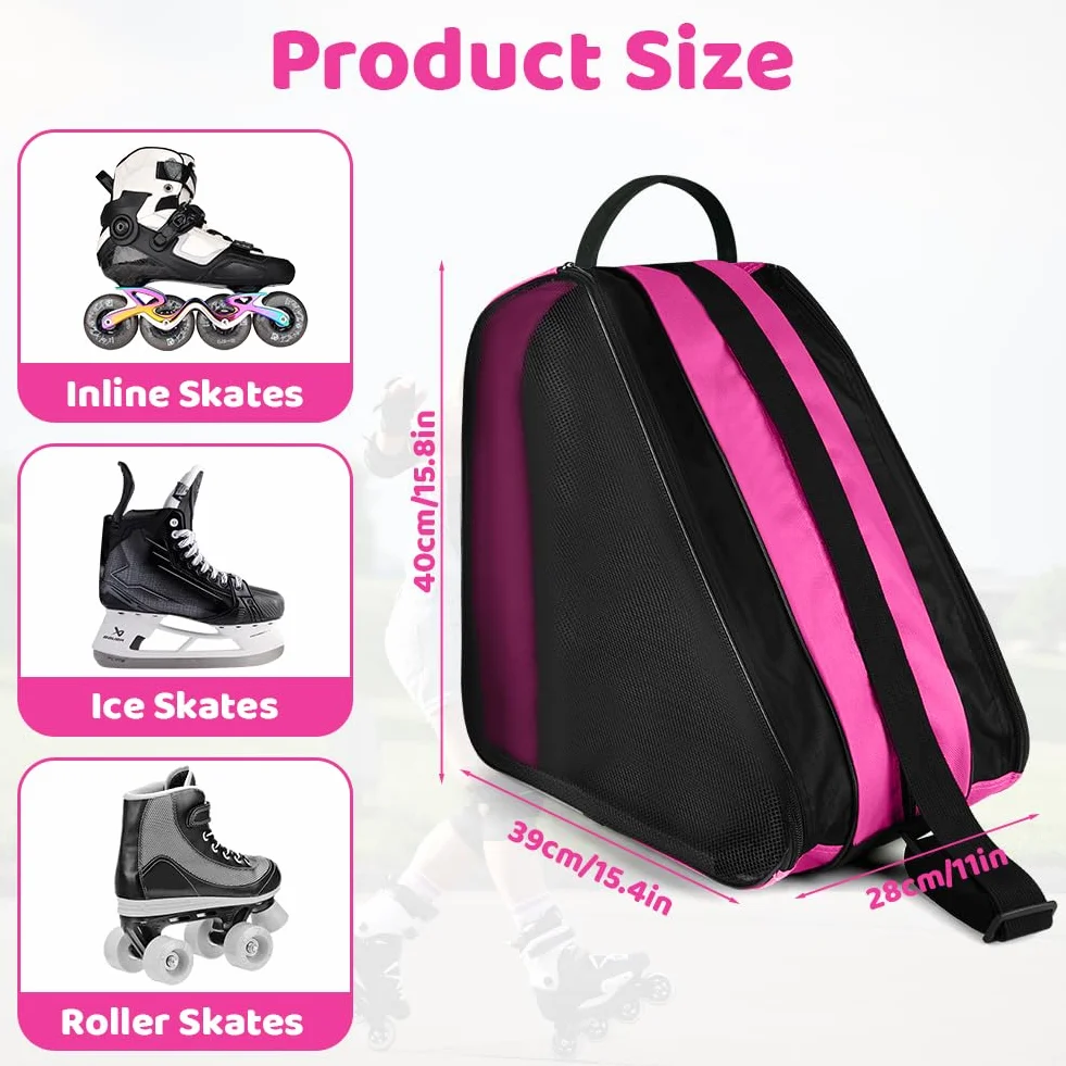 Flintronic Borsa Pattini Traspirante con Tracolla Regolabile per Scarpe Skate e Pattini in Linea