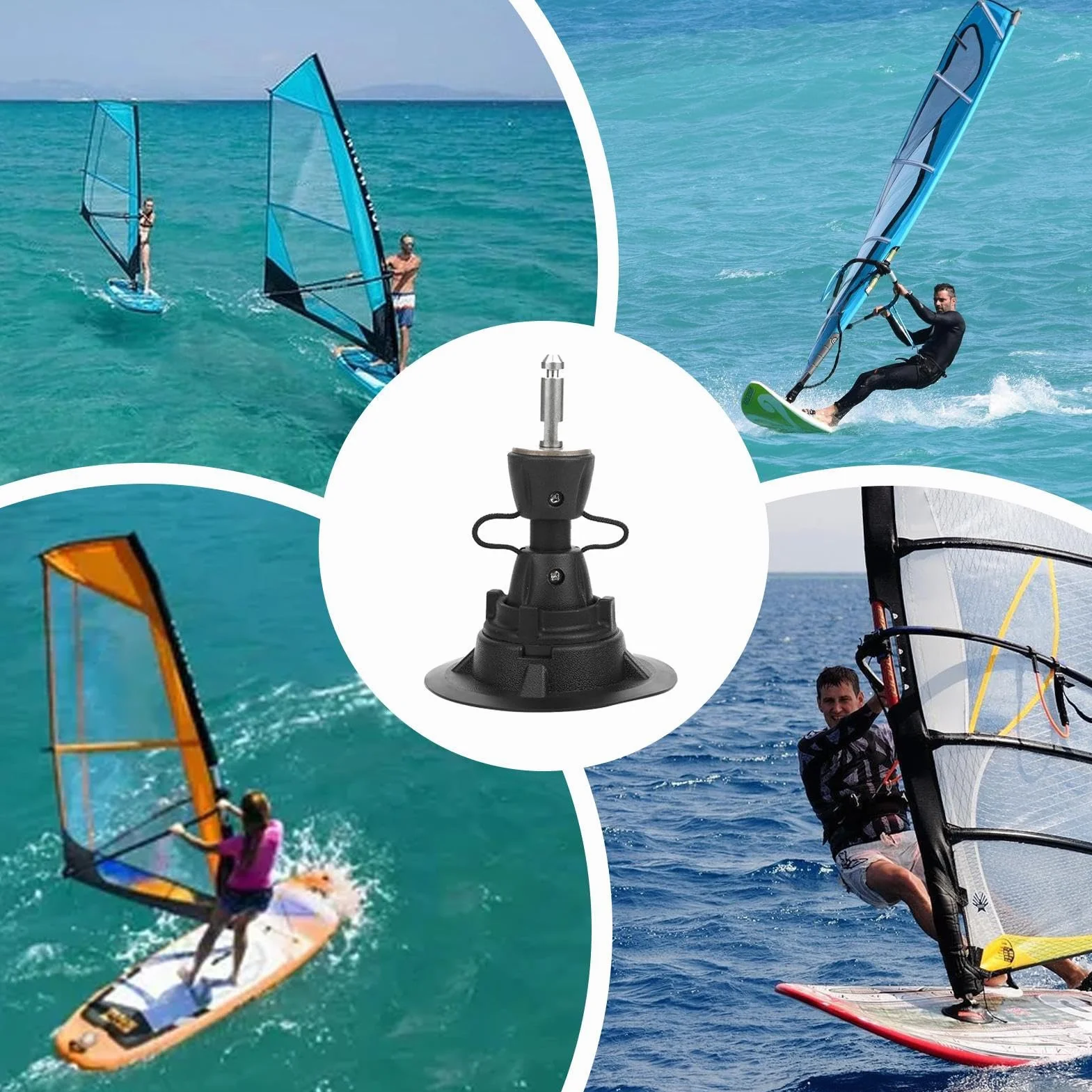 Base per Albero da Windsurf Regolabile con Rotazione 360 Gradi
