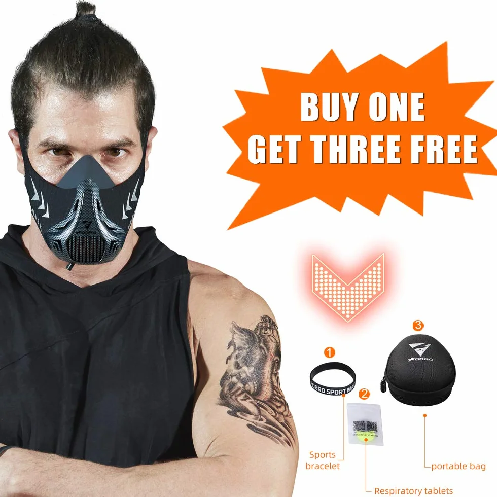 FDBRO Maschera di Allenamento 4.0 Alta Quota per Corsa Sport Regolabile Unisex con Custodia