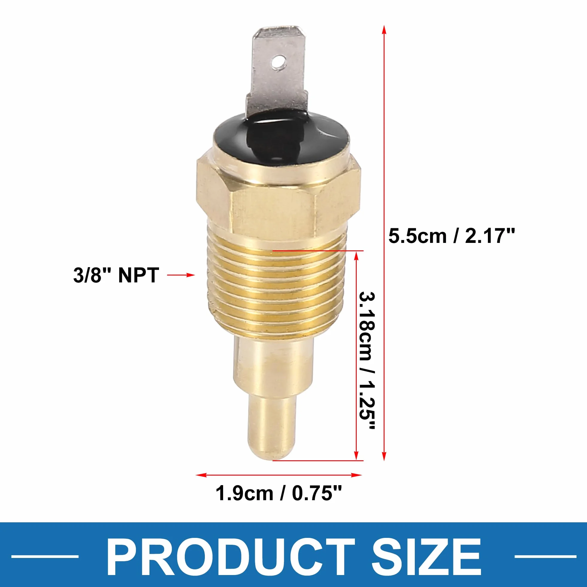 Sensore di temperatura universale 3/8" NPT 210°F ON 195°F OFF per ventola di raffreddamento motore radiatore automobile