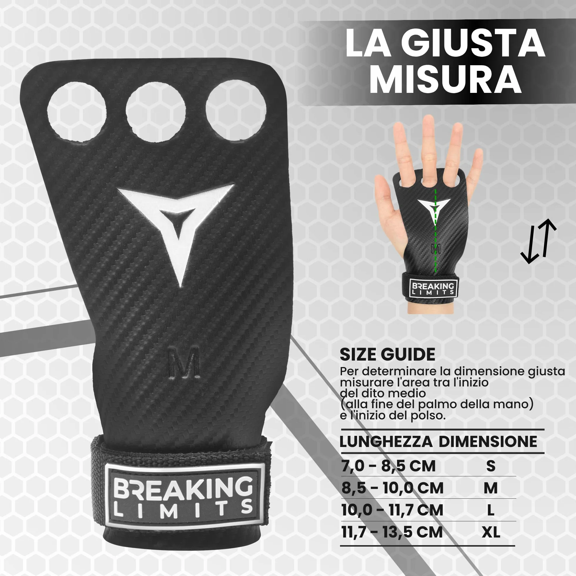 Guanti Palestra CrossFit in Microfibra di Carbonio con 3 Fori - Guanti da Allenamento per Sollevamento Pesi e Ginnastica