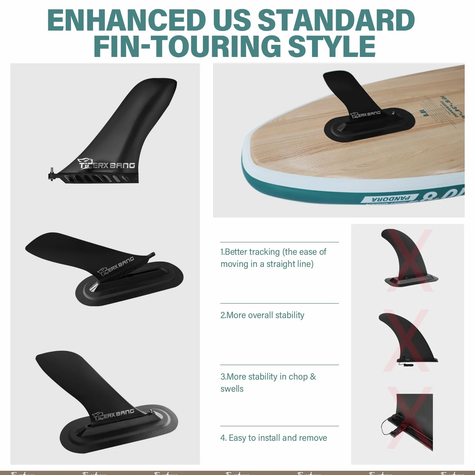 TIGERXBANG SUP Gonfiabile Adulti, tavola da paddle board da 330cm con accessori premium completi per SUP gonfiabile, paddleboard extra larghe per adulti e bambini - Collezione Pandora