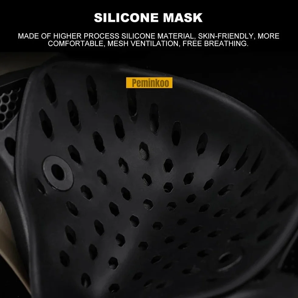 Peminkoo Maschera Tattica Mezza Faccia Paintball Airsoft Protettiva Scorpione Design Silicone