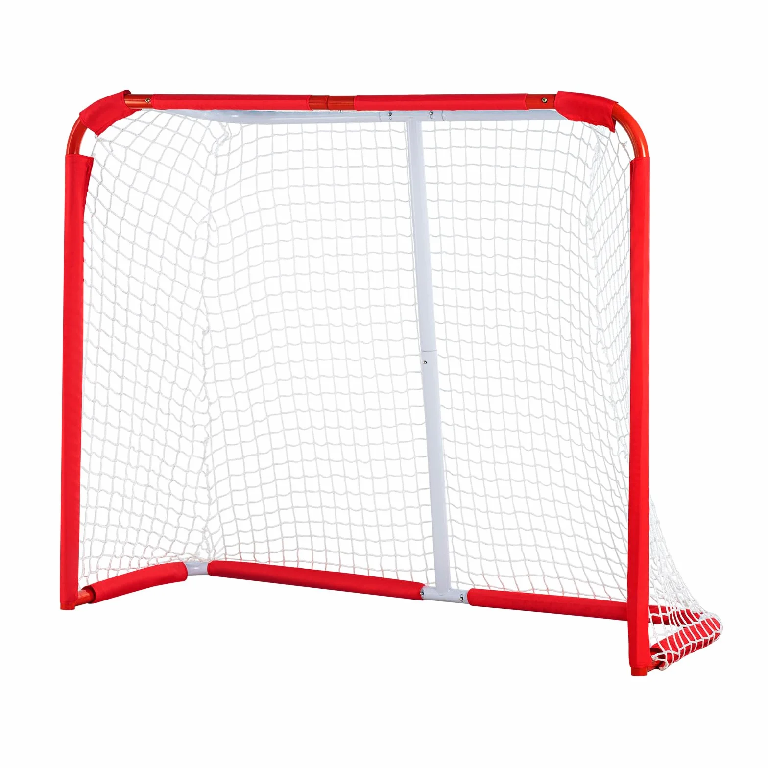 VEVOR Rete di Hockey per Strada, Porta da Hockey in Acciaio, 137x112 cm, Bianco e Rosso