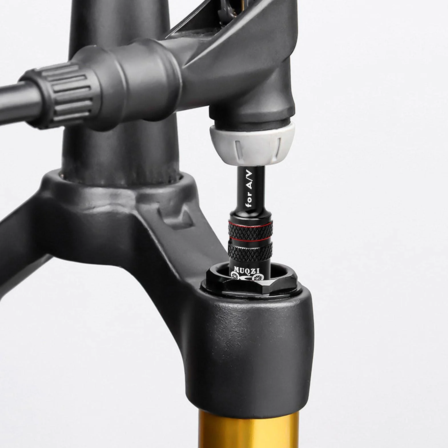 Adattatore Valvola Forcella Bici Pompa Ammortizzatore Convertitore Ugello per Pneumatici