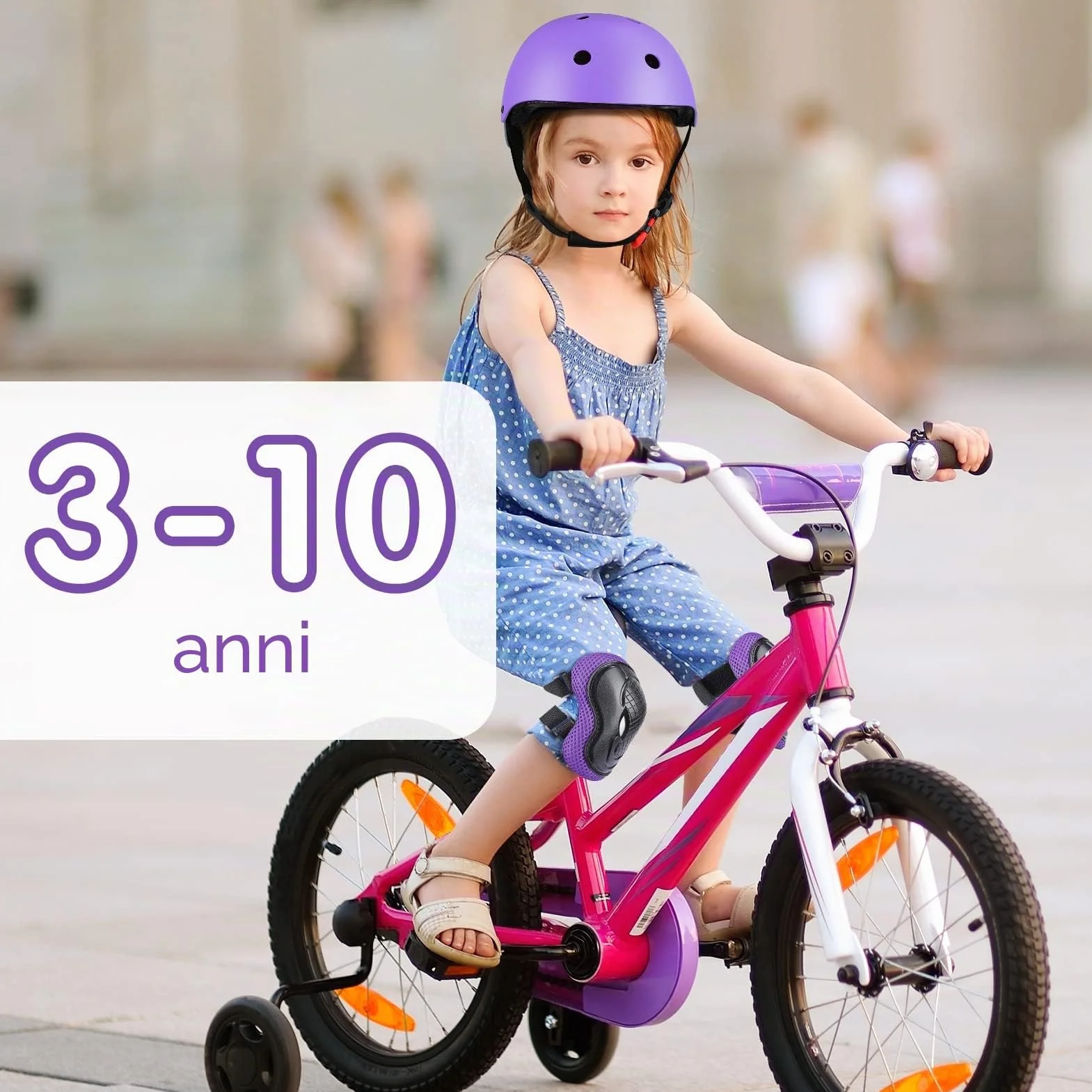 Wayeee Set Protezioni per Bambini Casco Regolabile Ginocchiere Gomitiere per Skateboard Bicicletta