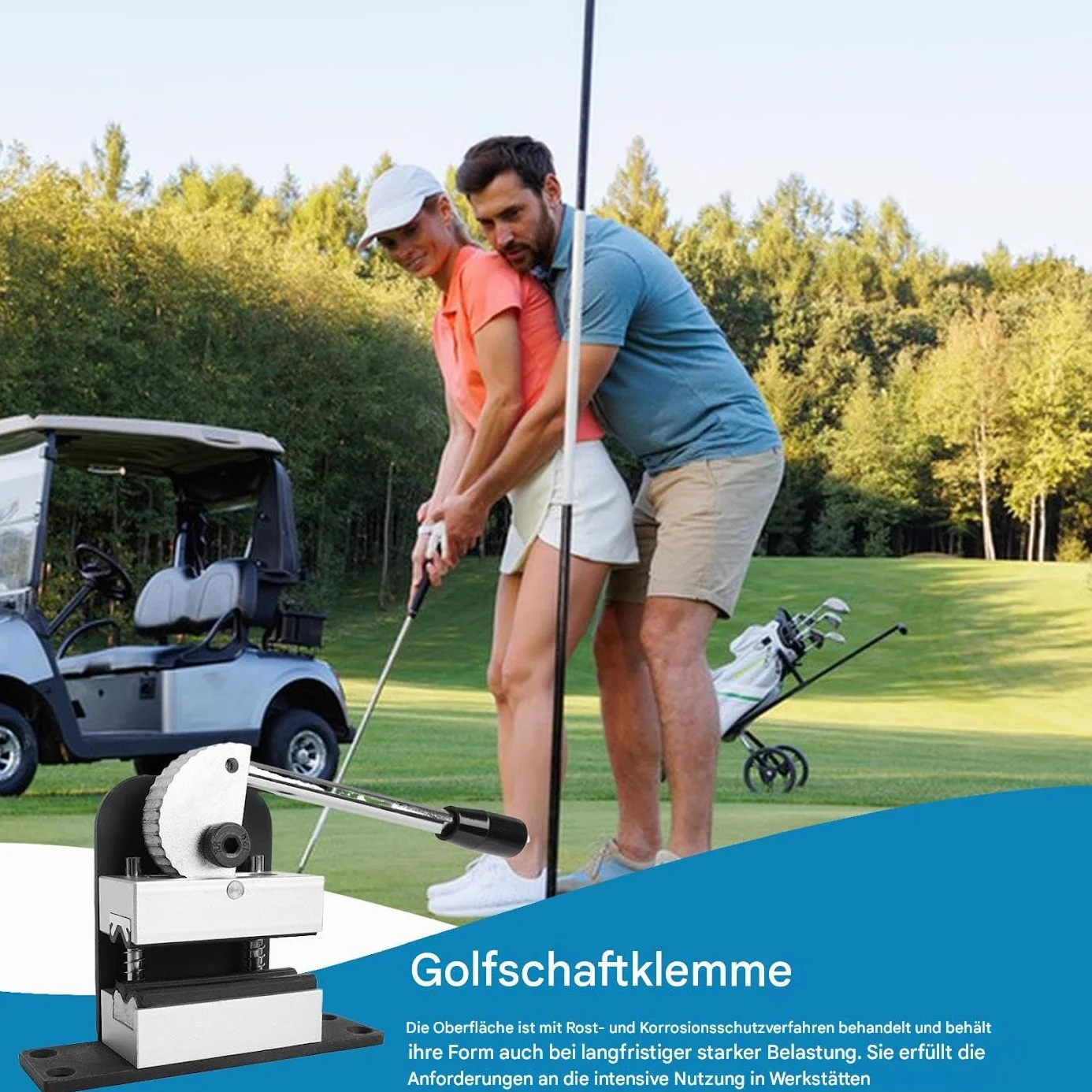 Morsetto per mazze da golf con sgancio rapido antiscivolo in metallo antiruggine – Set per cambio manico