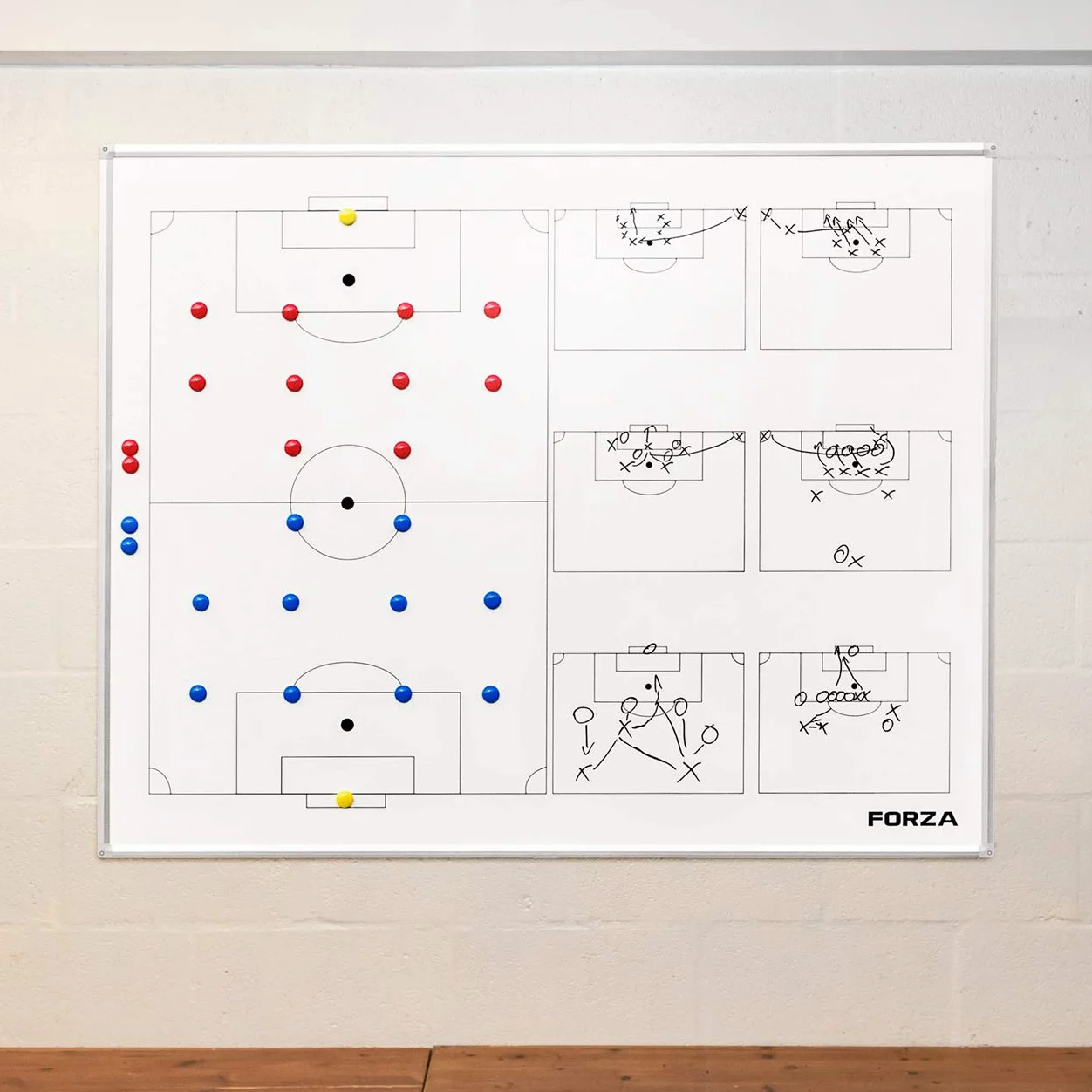 FORZA Lavagna Magnetica Calcio A Muro - 150cm x 120cm | Lavagnetta Tattica