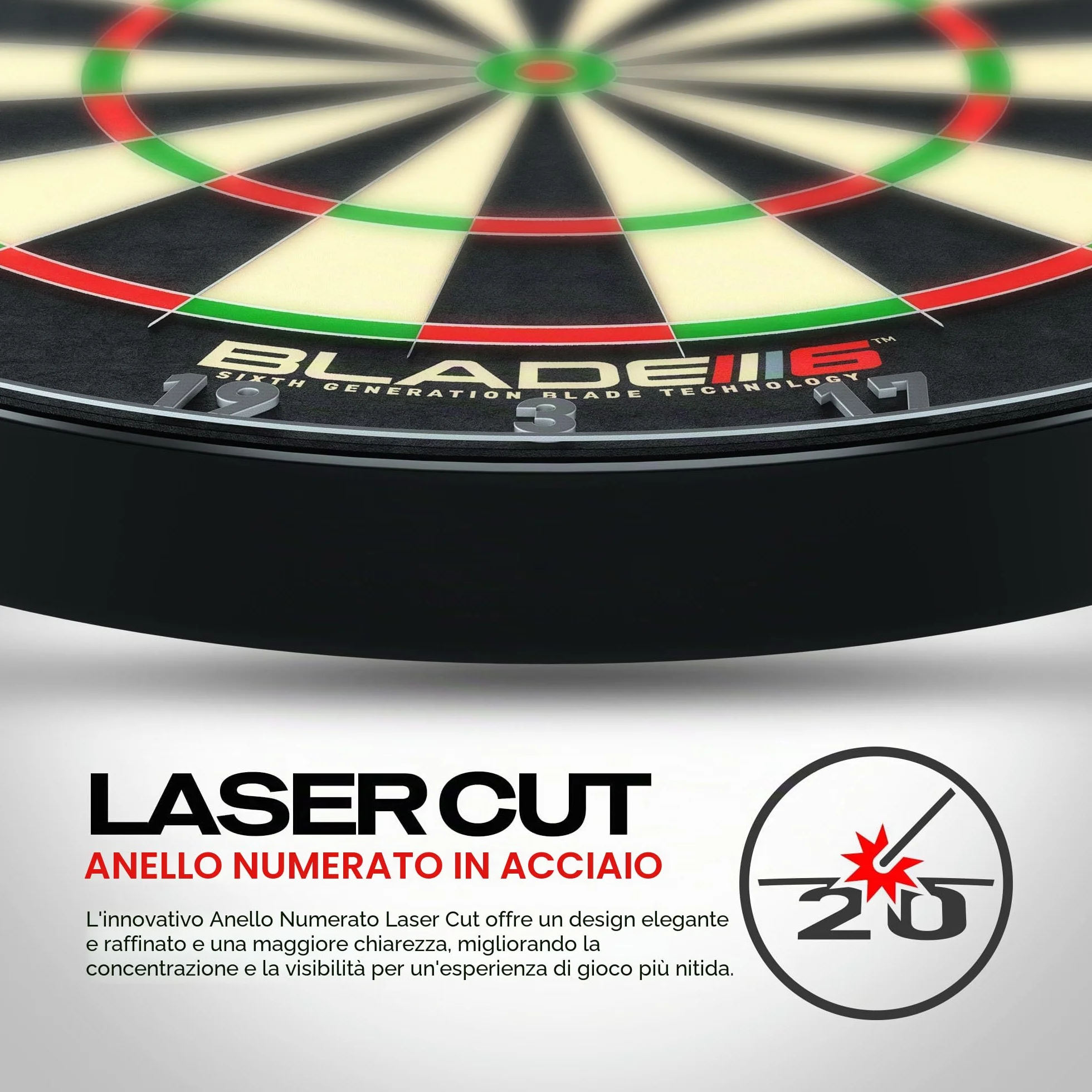 Winmau Blade 6 Triple Core Freccette Professionale Tabellone Approvato Tornei PDC Sisal Africa Orientale