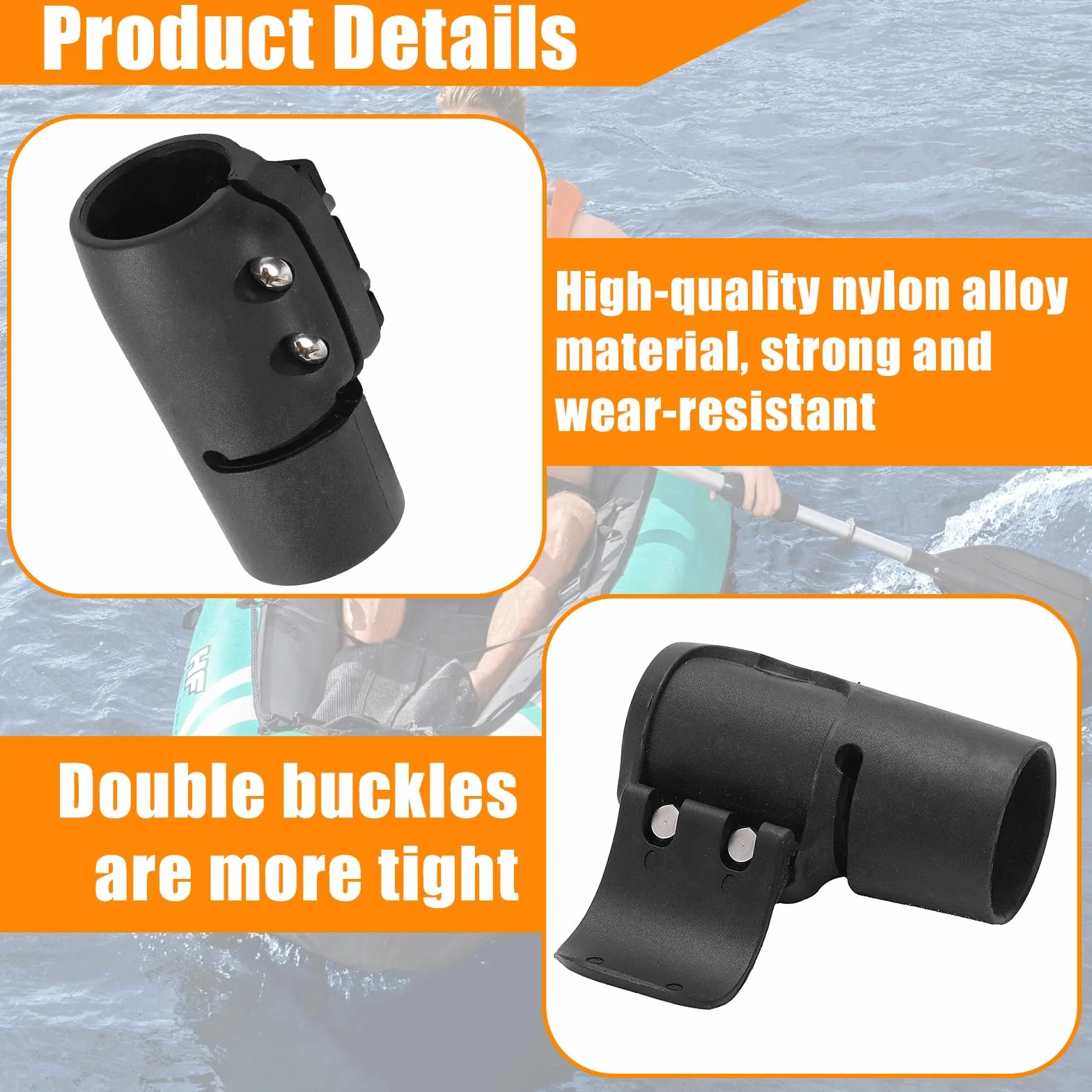 Morsetto Pagaia SUP a Sgancio Rapido, 2 Clip PVC, Rilascio Rapido con Serratura da Surf