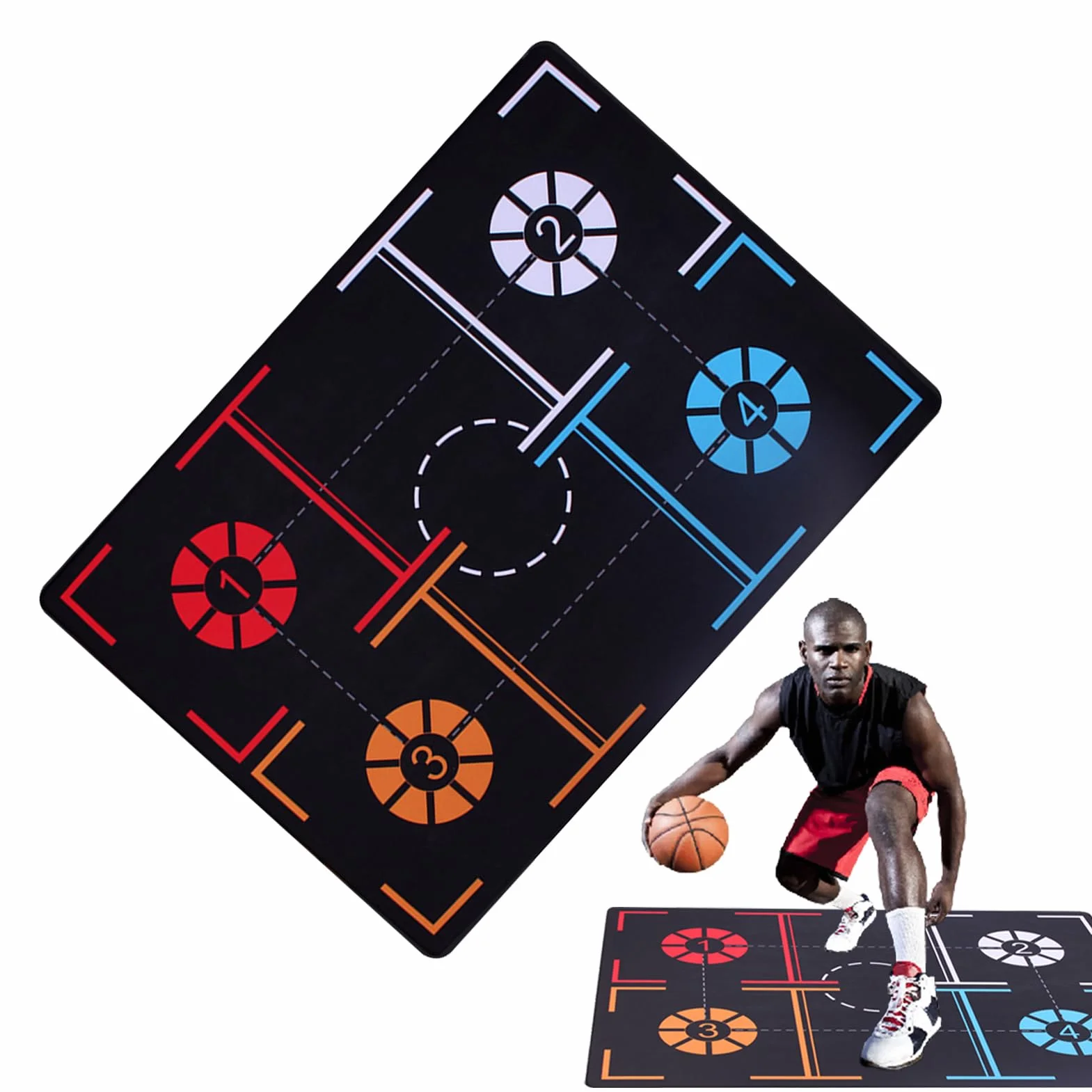 Tappeto Allenamento Pallacanestro 119x85cm Antiscivolo Bambini Interni Esterni