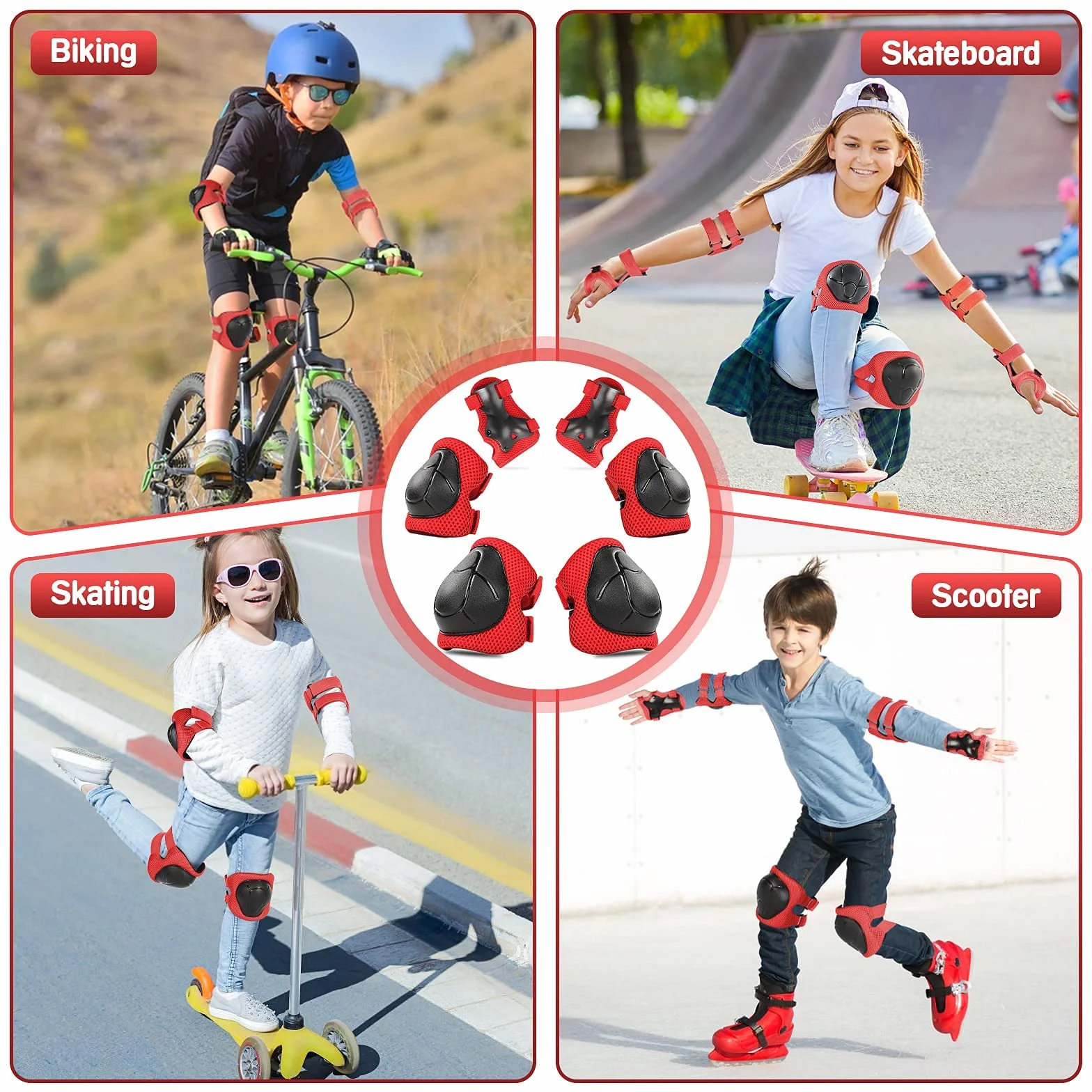Ginocchiere per bambini da 3 a 8 anni per pattinaggio in linea e skateboard