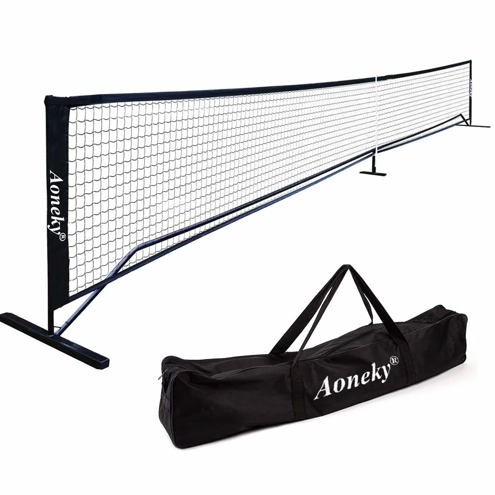 Aoneky Kit da Pickleball Tennis Training Net 6,7x0,9M - Rete da Paddle Tennis Trasportabile - Attrezzatura Sportiva da Esterno Nero