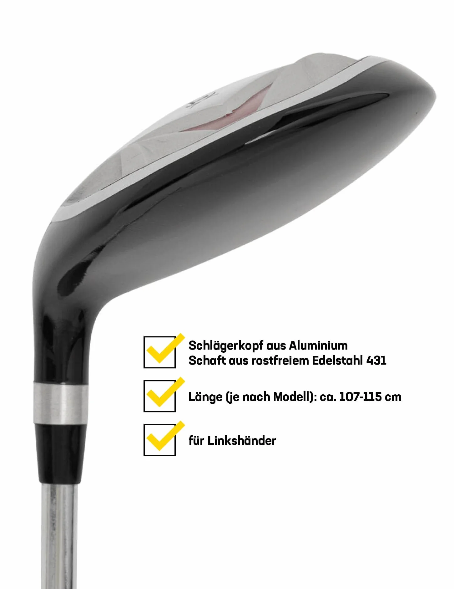 JELEX Kij Golf Driver dla Mancini Stal Nierdzewna Aluminium 107-115 cm 56-58° 420 g