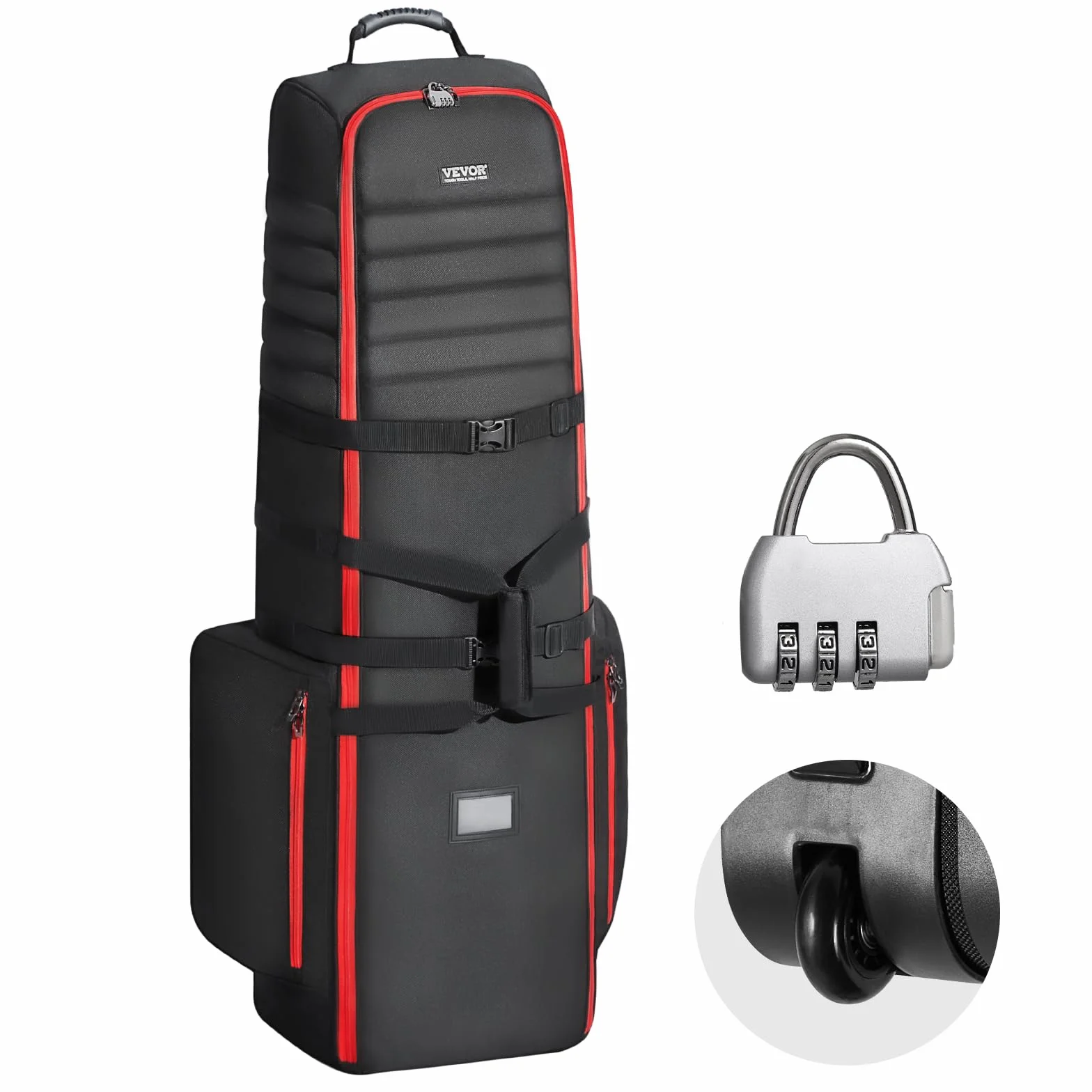 VEVOR Borsa da Viaggio per Golf, Custodia Morbida da Viaggio per Esterni, in Poliestere Oxford 1800D Resistente, Impermeabile, Imbottita con Ruote, Borsa Pieghevole per Mazze da Golf per Aereo