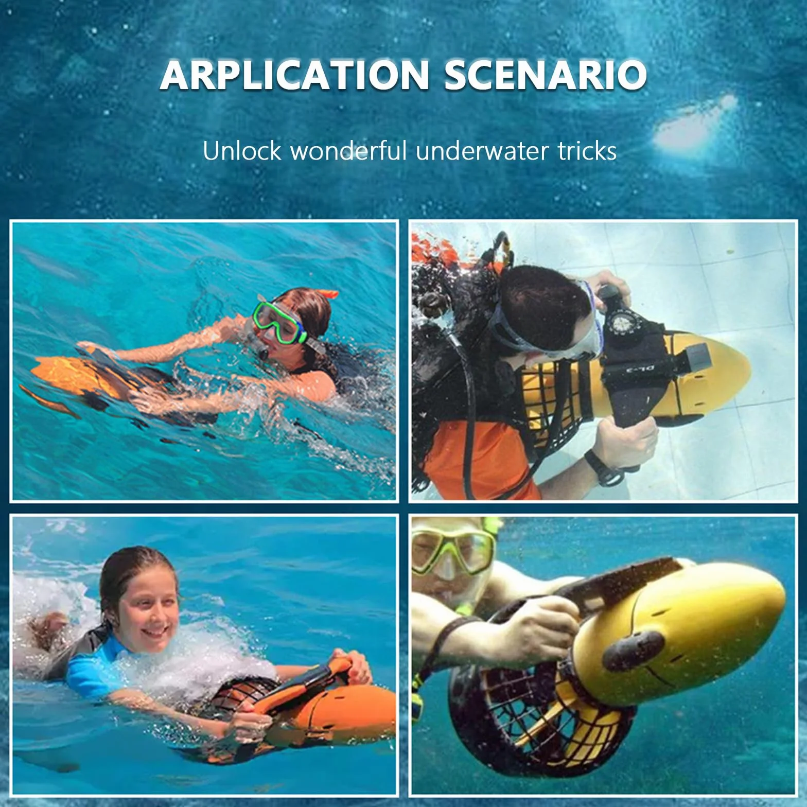 Scooter subacqueo 500 W Veicolo propulsione subacquea per immersioni e nuoto