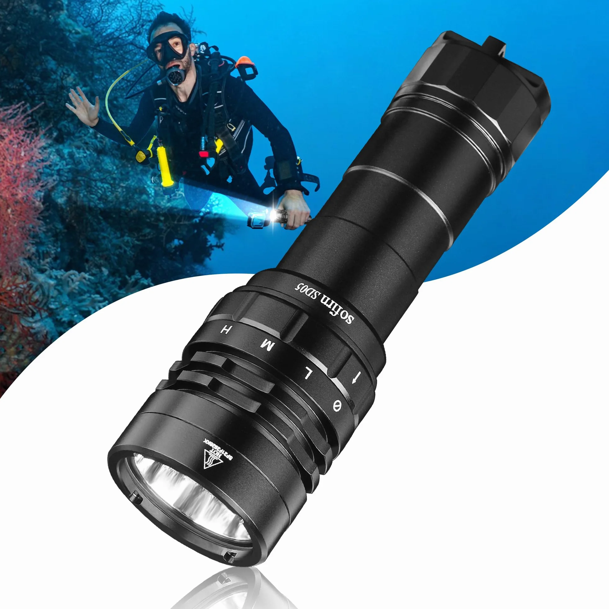 Sofirn SD05 Torcia Subacquea LED 3000 Lumen Impermeabile 100 Metri