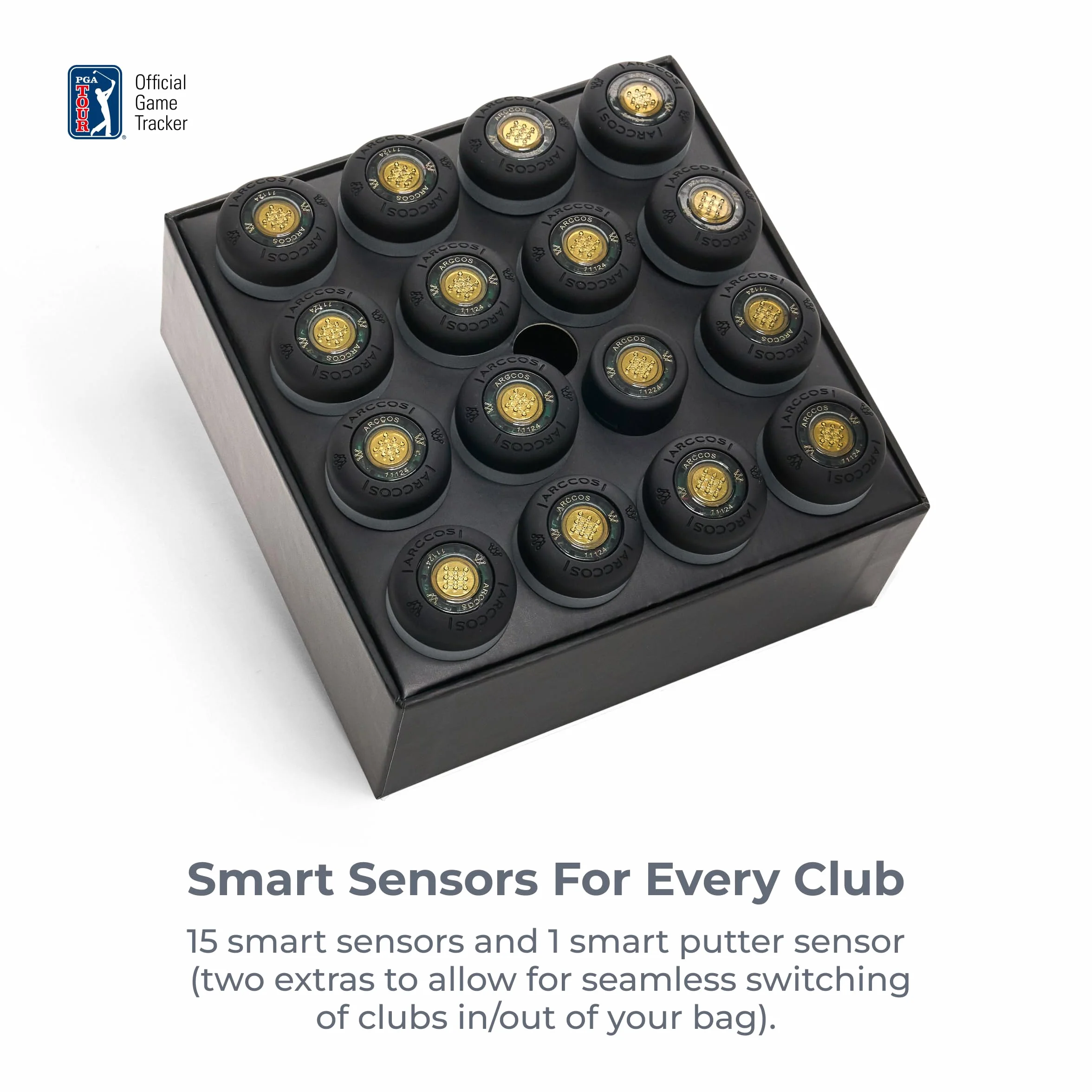 Arccos Sensori intelligenti Gen 4 Smoke: Sistema monitoraggio golf telemetro GPS AI Smart Club