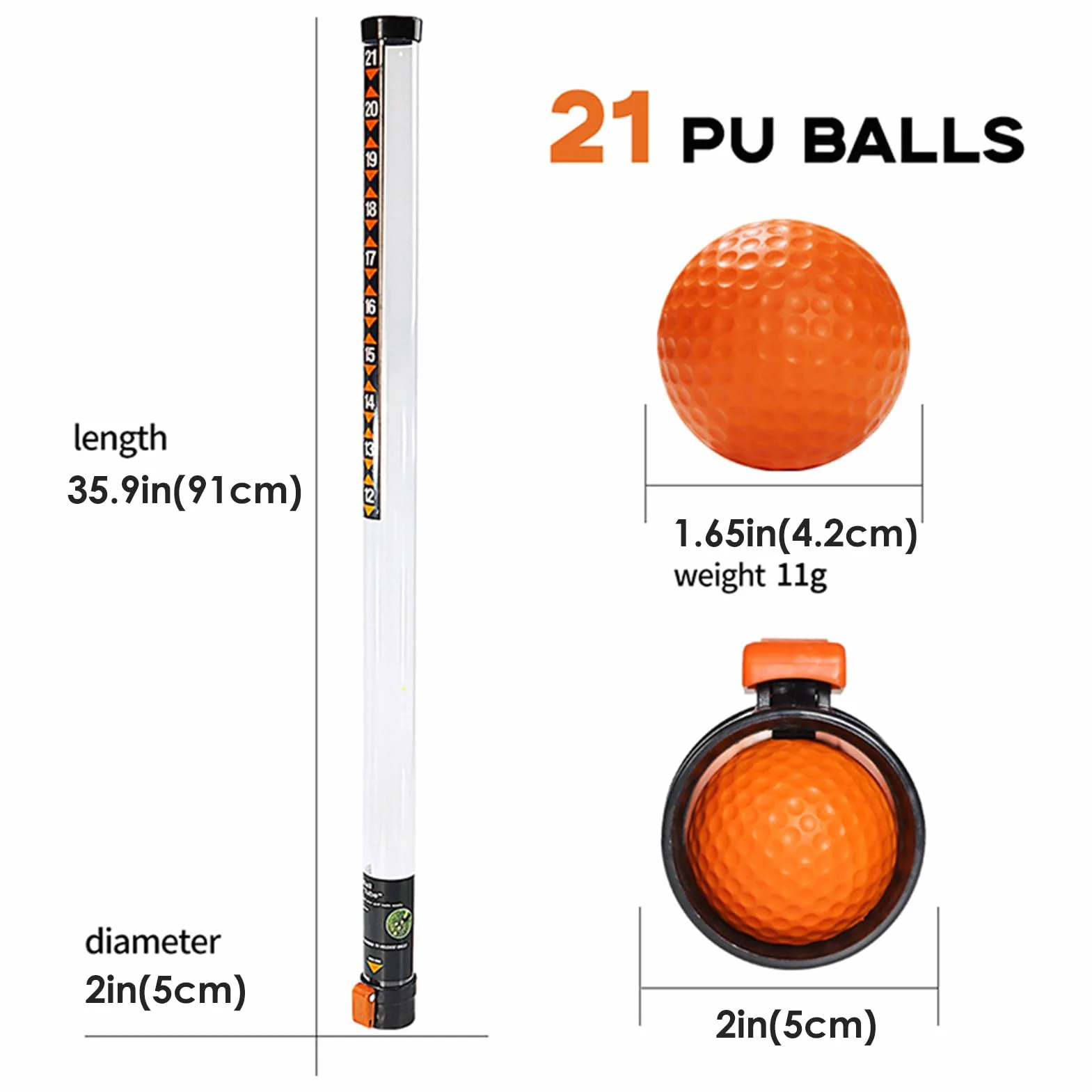 Tubo superiore per recupero delle palline da golf, tubo superiore per la raccolta delle palline da golf,Retriever multifunzionale di grande capacità | Strumenti di raccolta leggeri e