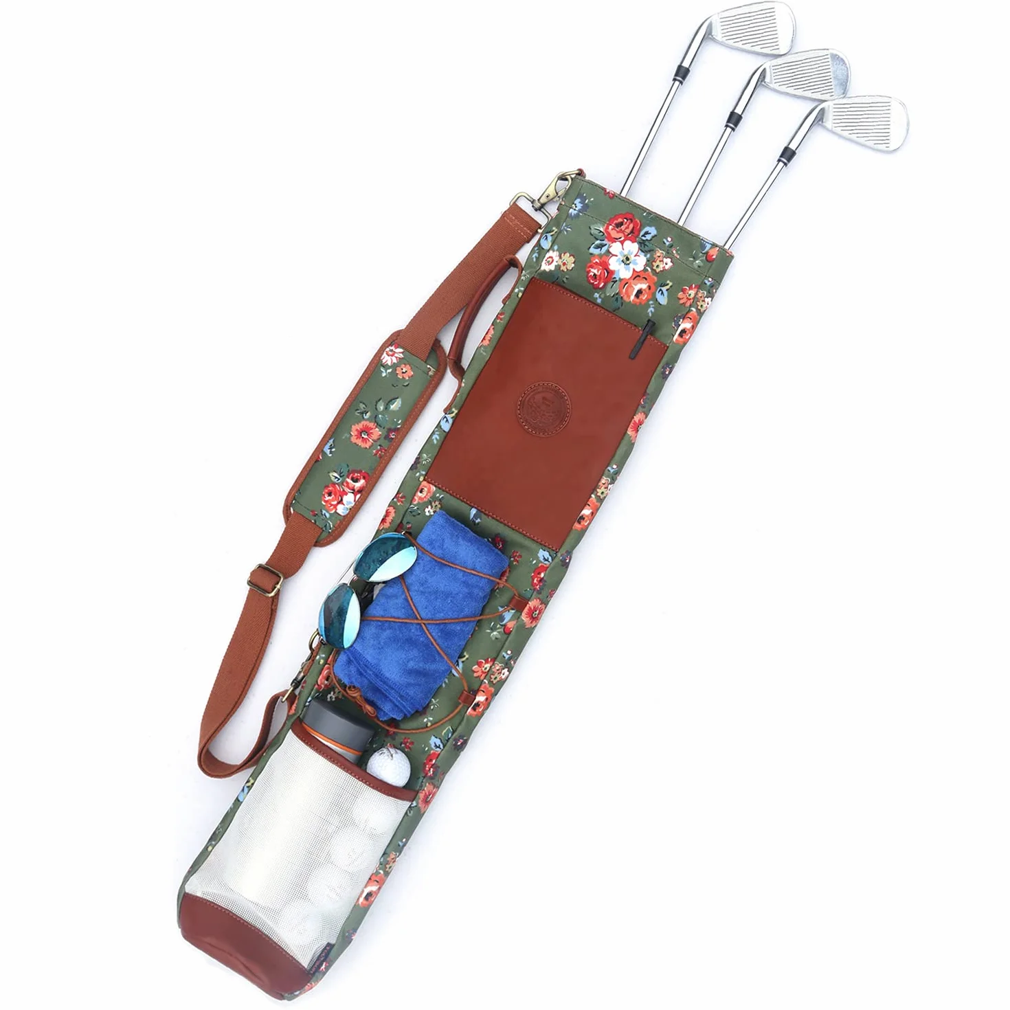Tourbon Borsa da golf da donna in tela impermeabile pelle