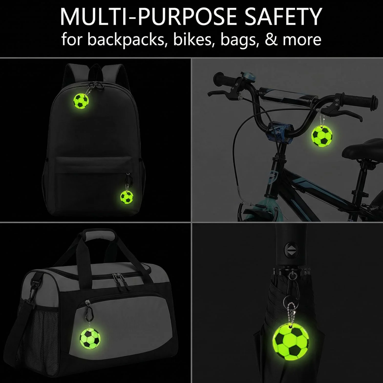 Portachiavi riflettente sicurezza per zaino ciclismo camminare