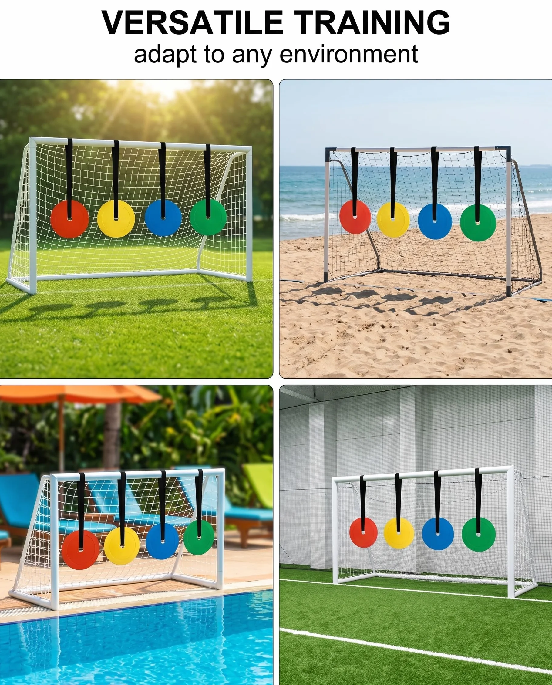 Sagome Bersaglio Calcio Set 4 - Kit Allenamento Tiro Precisione per Porta