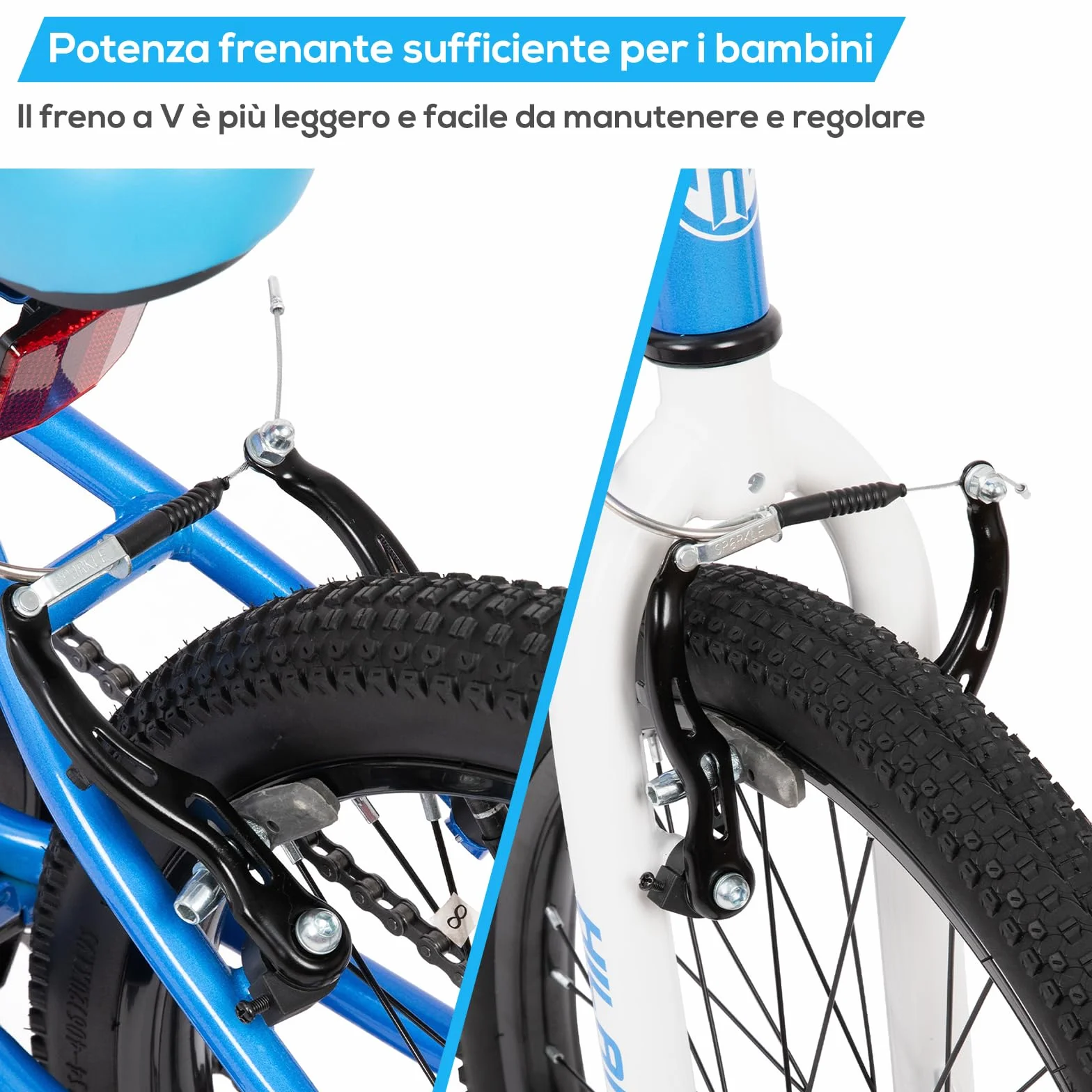 HILAND Mountain Bike 20 Pollici Bambini Ragazzi Ragazze Bicicletta Singola Velocità Doppi Freni a Mano Cavalletto