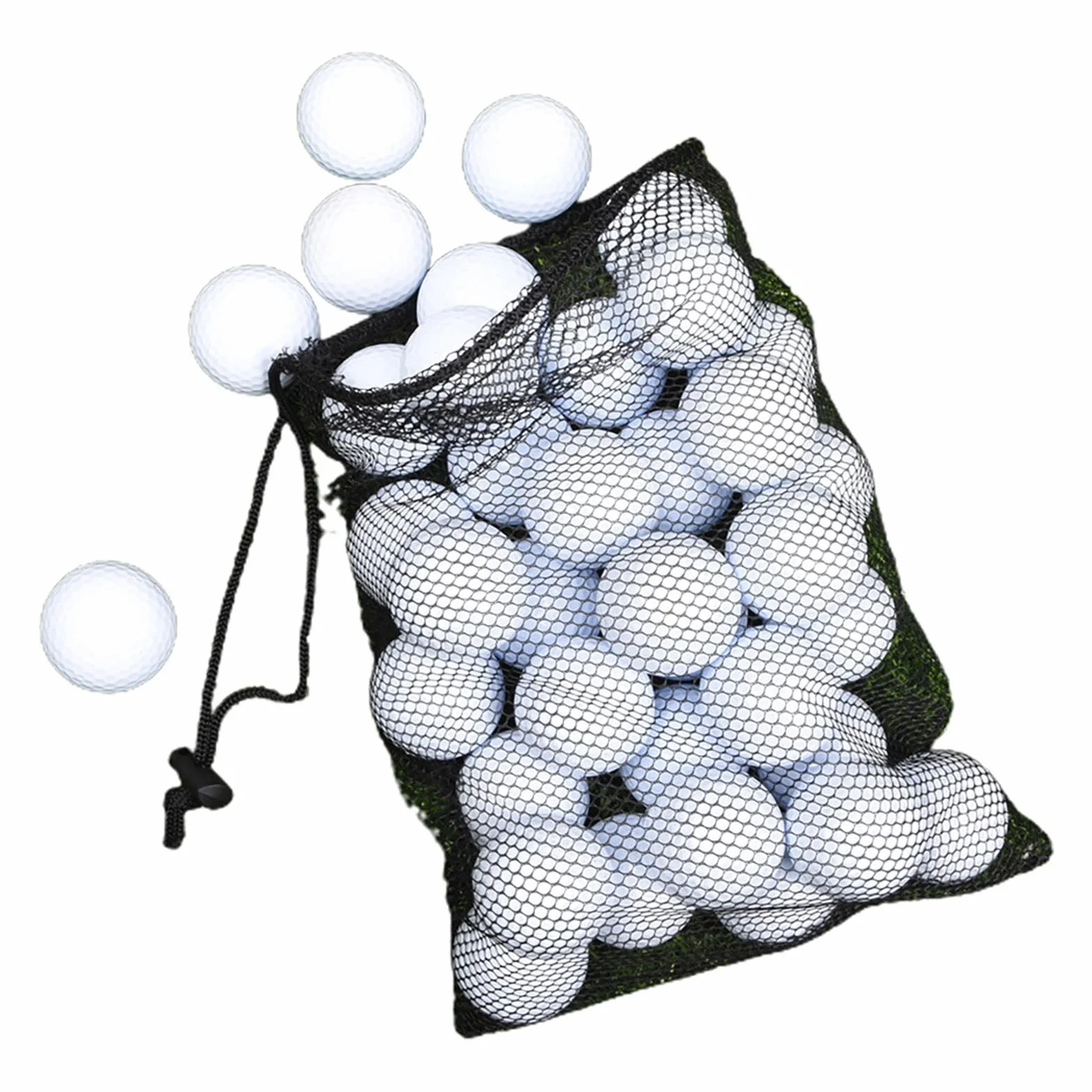 Contenitore per palline da golf in nylon con coulisse, grande capacità borsa multifunzionale