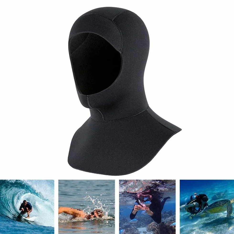 Cappucci in neoprene per muta subacquea e surf 3 mm nero S/M