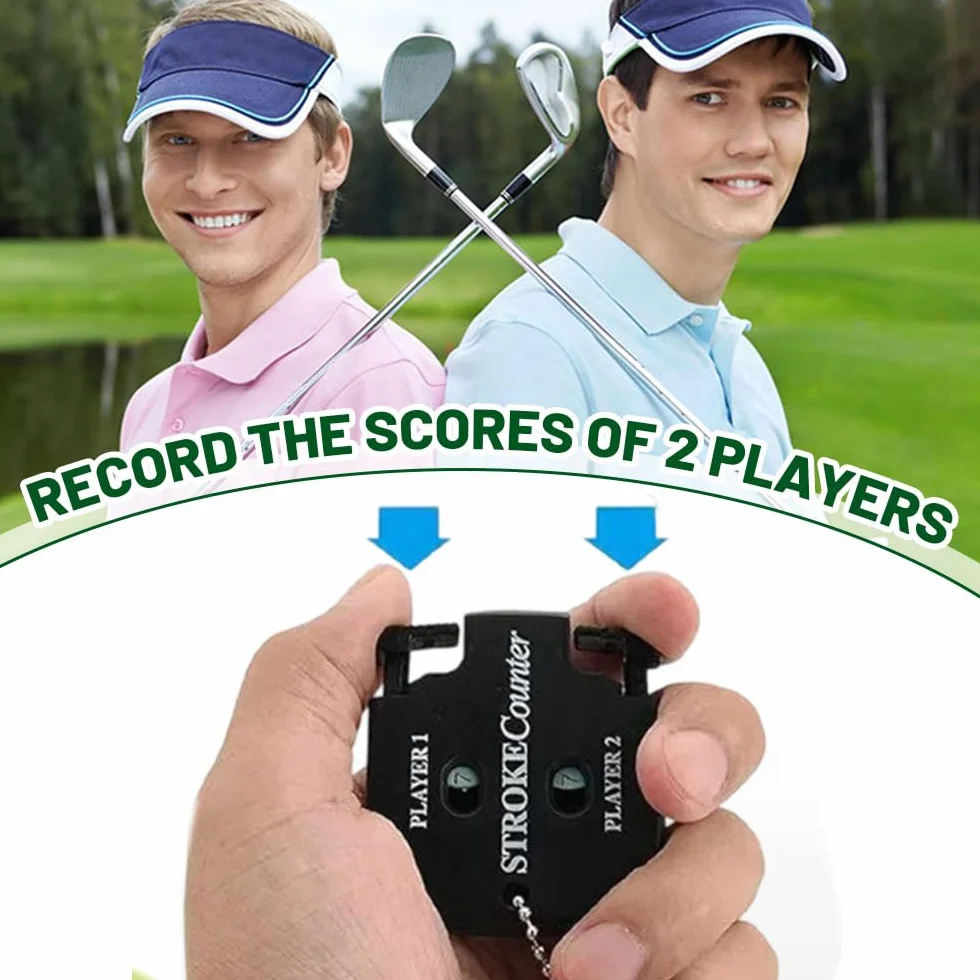 Contatore Porta Da Golf 2 Pezzi Digitale Con Catena, Materiale Abs Resistente, Leggero Portatile per 2 Giocatori