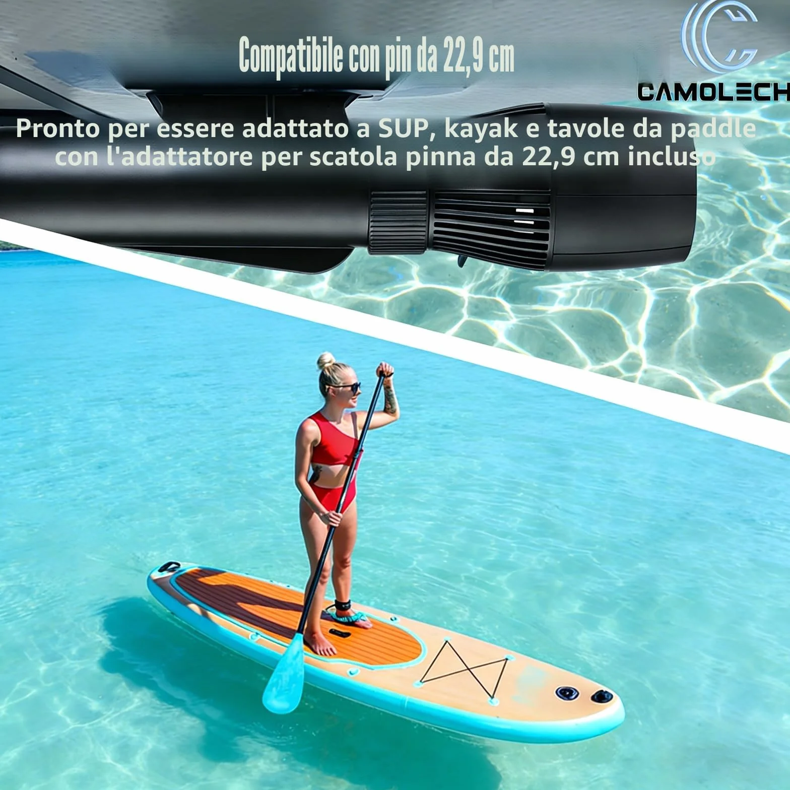 Monopattino Subacqueo 500W RC Sup Motor 10 Velocità, Scooter Marino per Piscina 40M, Borsa Impermeabile 30M