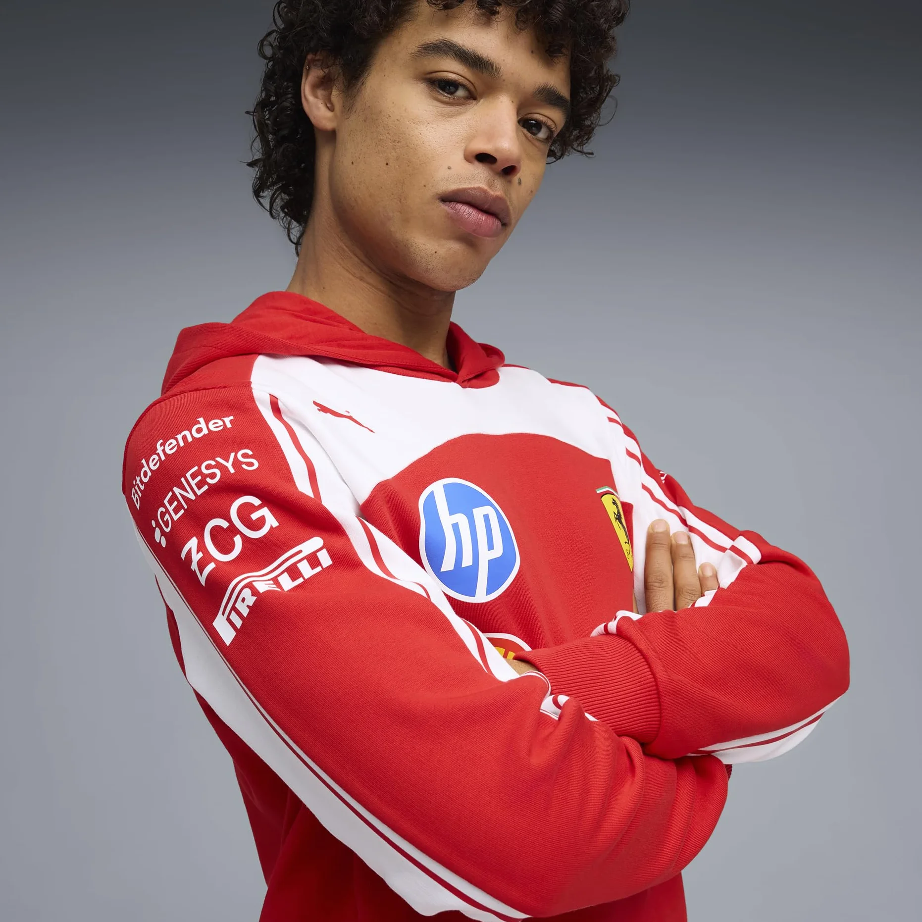 PUMA Scuderia Ferrari F1 2026 Felpa con Cappuccio Team Uomo Rosso